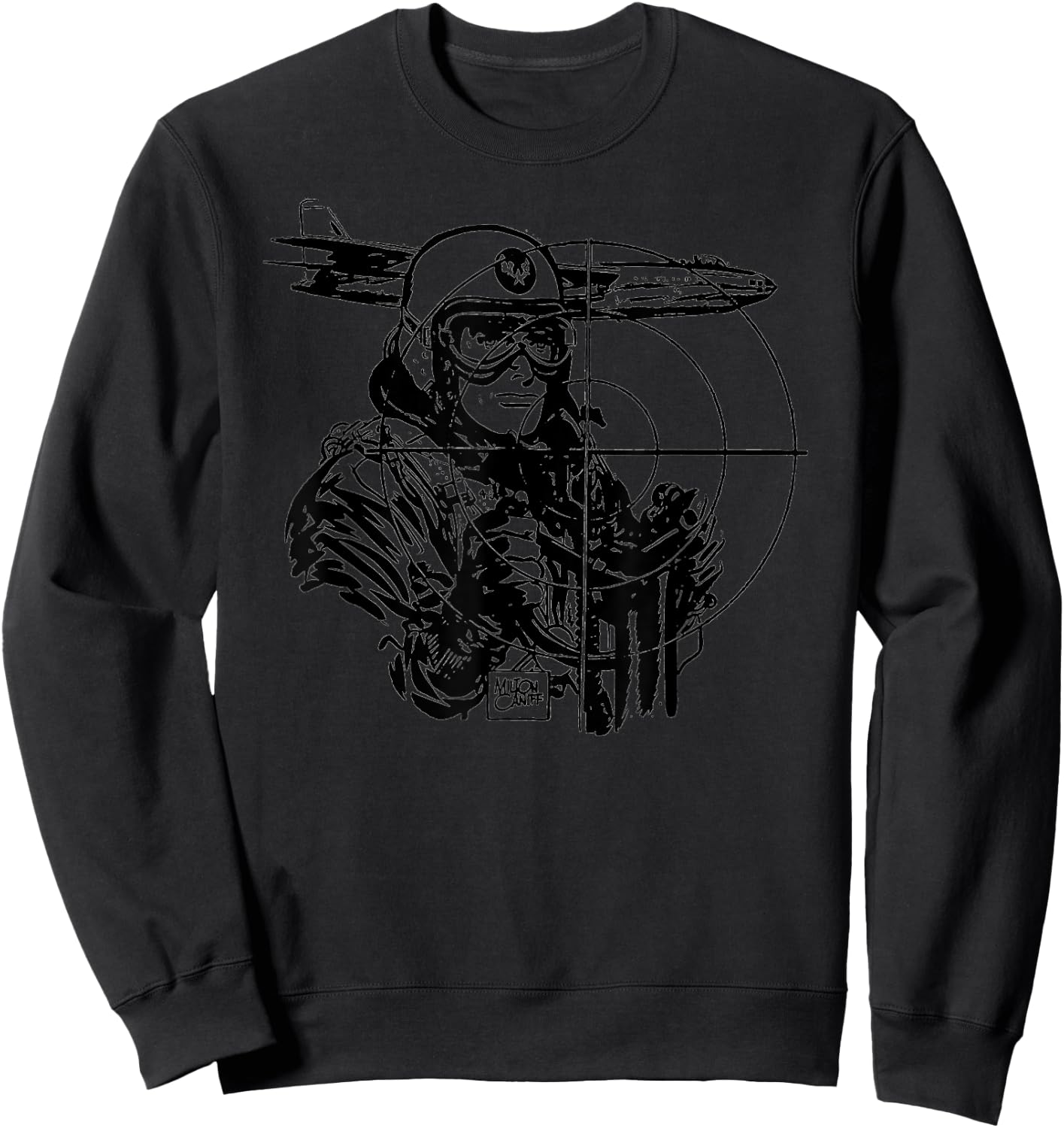 WW2 Vintage WWII Military Pilot Shirt-World War 2 Bomber Sweatshirt - Sweatshirt | Black