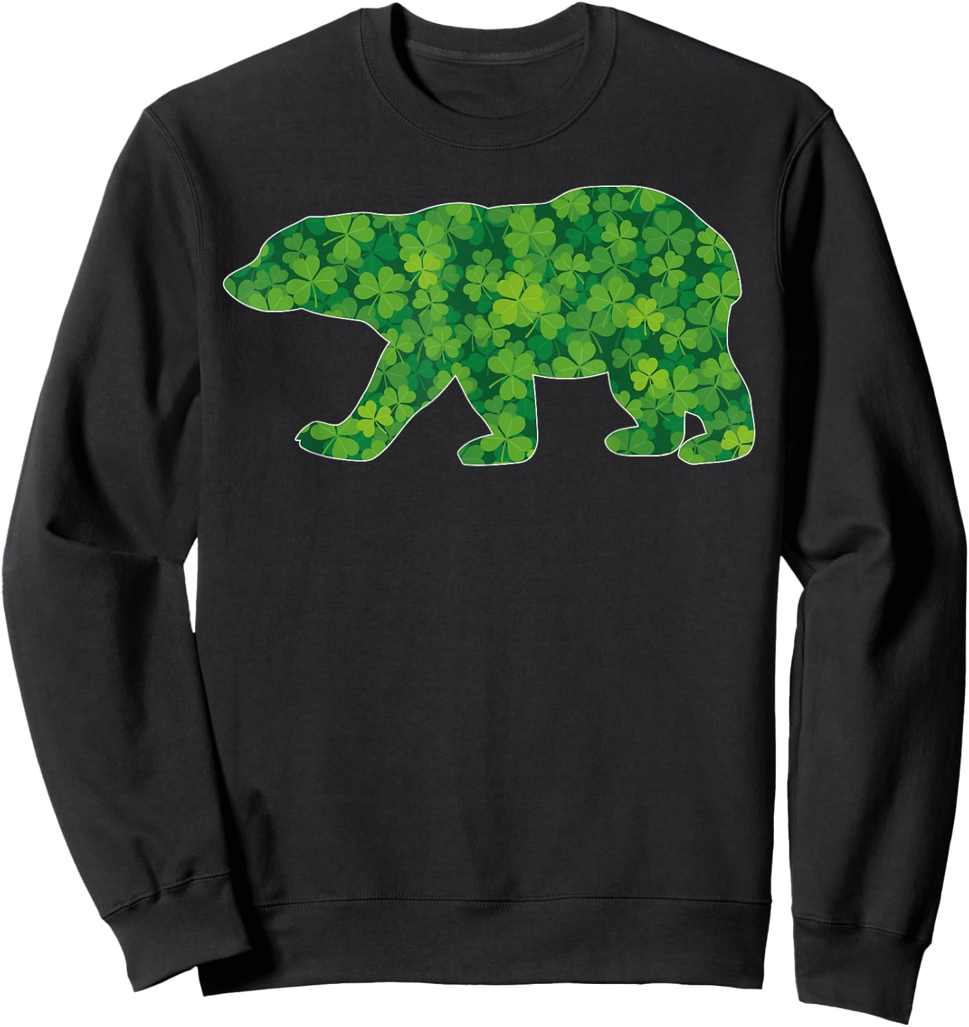 Irish Polar Bear St Patricks Day Shamrock Boys Women Kid Men Sweatshirt - Sweatshirt | Black