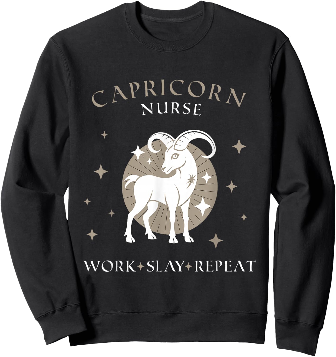 Funny Nurse Birthday Capricorn Zodiac Sign , Men Sweatshirt - Sweatshirt | Black
