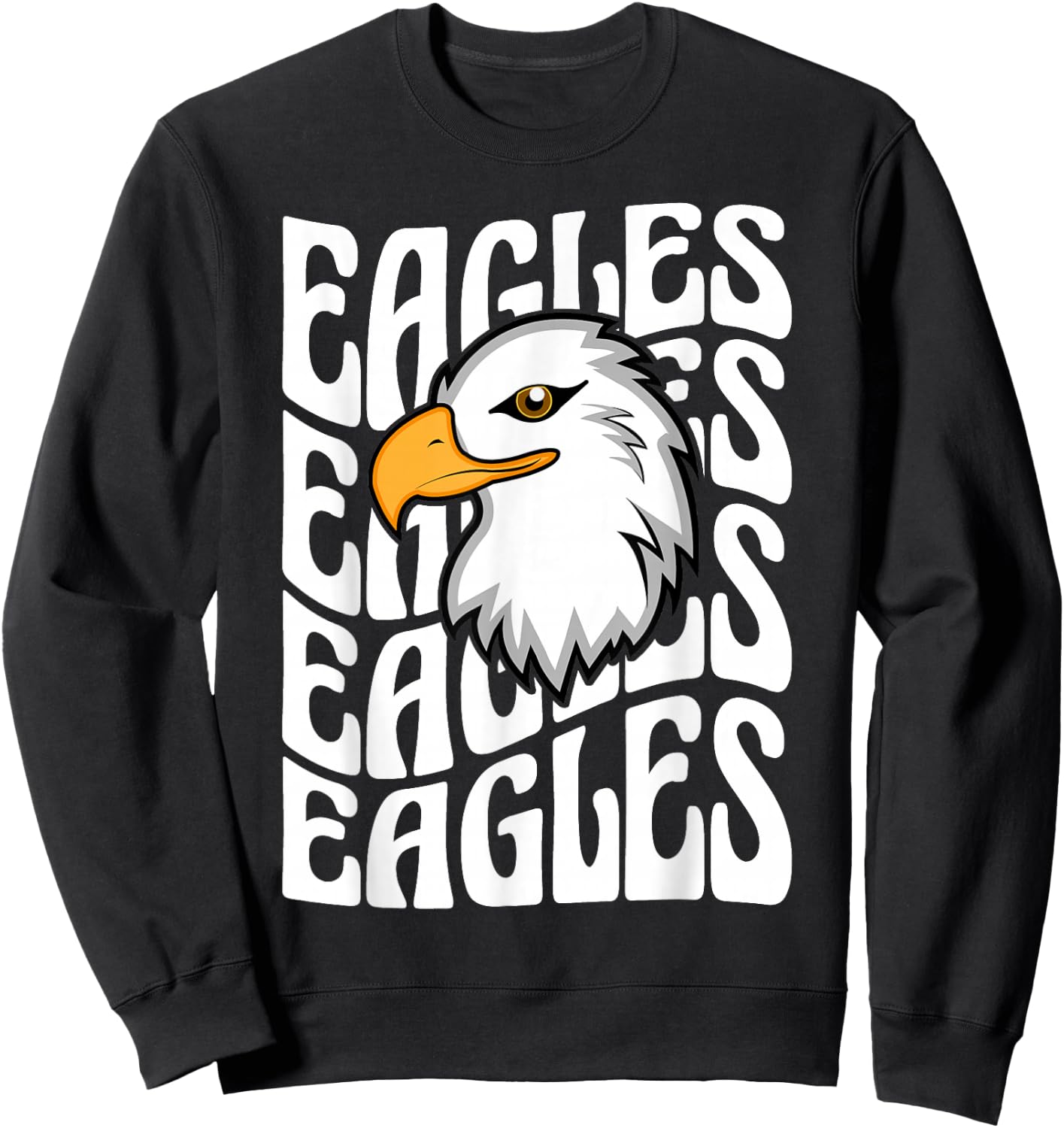 Eagles School Sports Fan Team Spirit Teacher Parent Student Sweatshirt - Sweatshirt | Black
