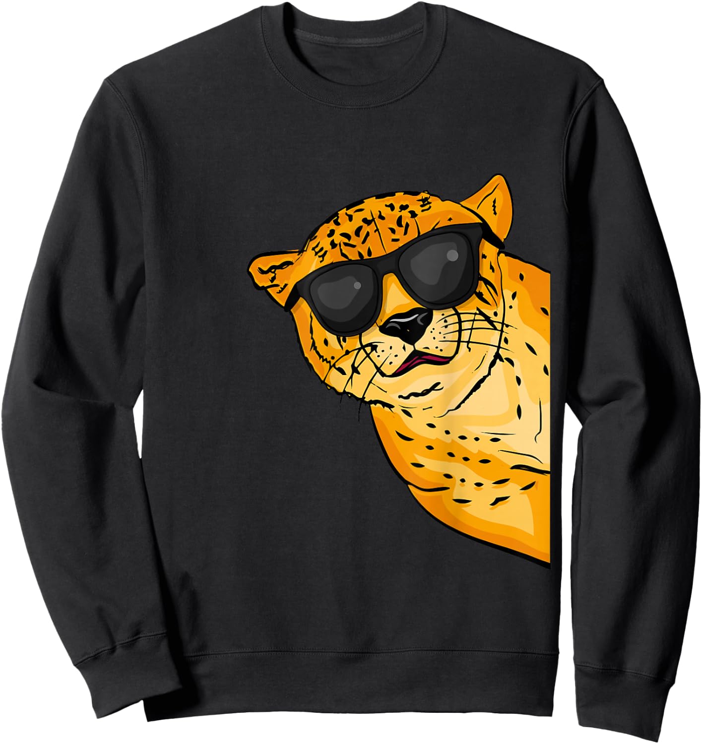 Cool Cheetah Lover Kids Sunglases Cheetah Sweatshirt - Sweatshirt | Black