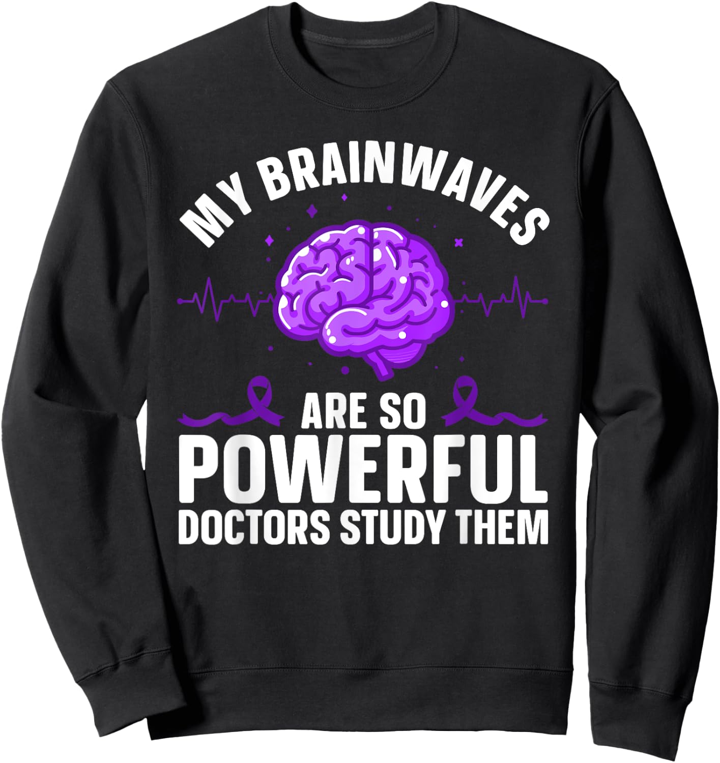 Cool Epilepsy Art Women Support Epilepsy Awareness Sweatshirt - Sweatshirt | Black
