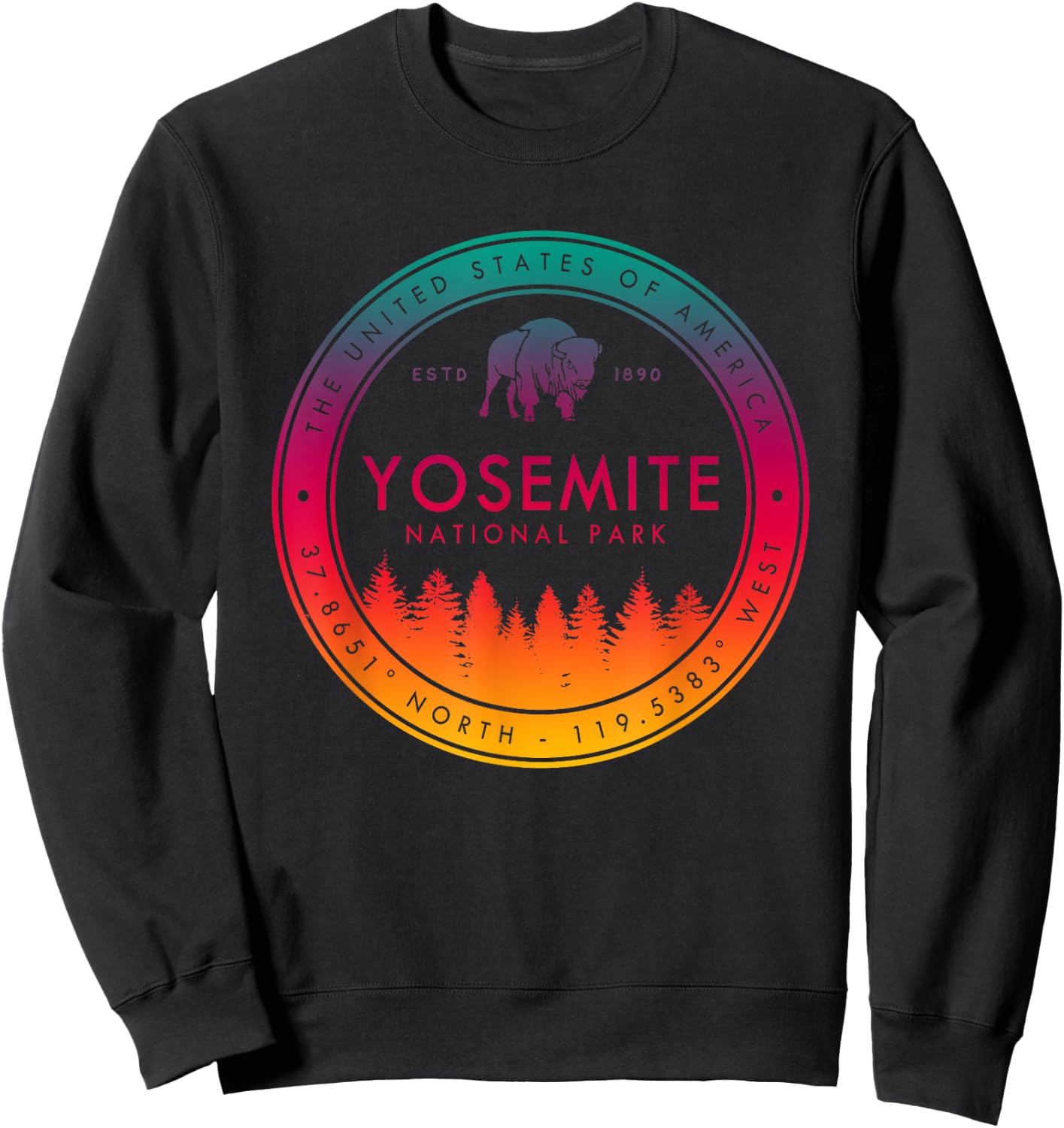Yosemite National Park California Gifts Souvenir CA Sweatshirt - Sweatshirt | Black