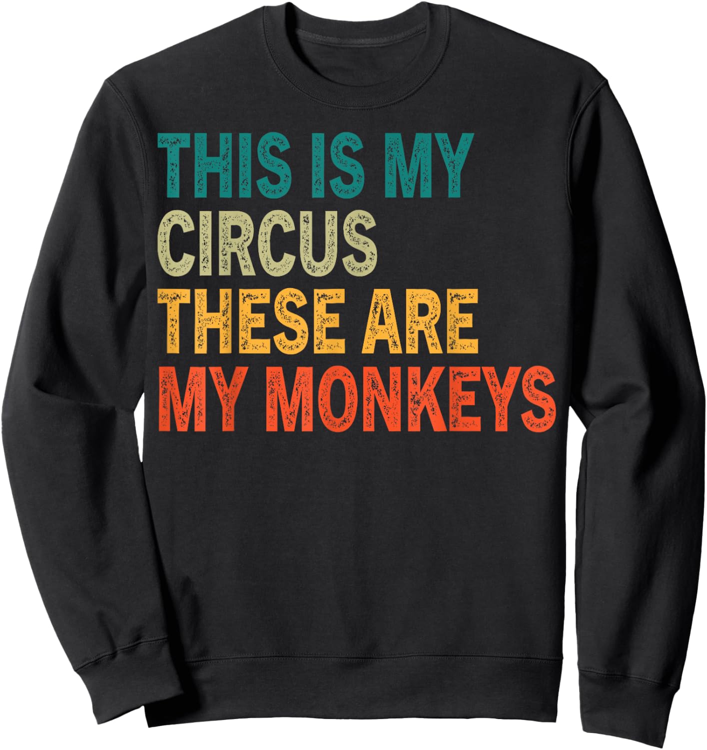 This Is My Circus These Are My Monkeys Retro Vintage Funny Sweatshirt - Sweatshirt | Black