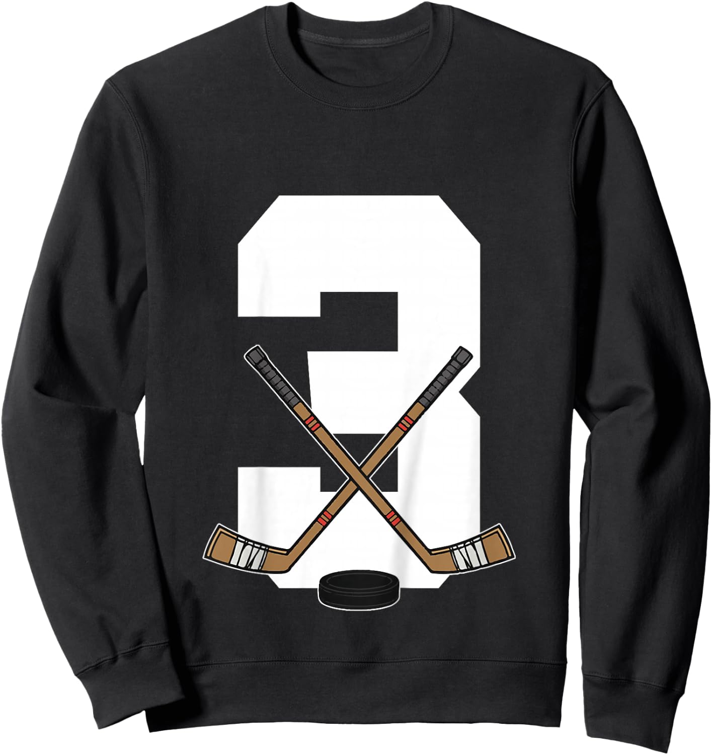 Kids Ice Hockey Kids Toddler Boys 3rd Birthday Ice Hockey Sweatshirt - Sweatshirt | Black