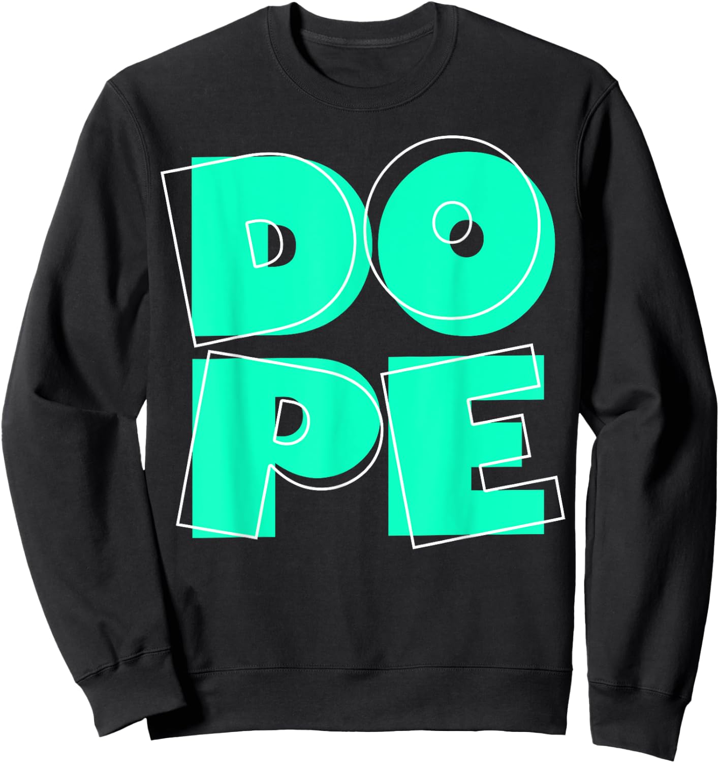 Light Teal Aqua DOPE Teal Aqua Graphic Sweatshirt - Sweatshirt | Black