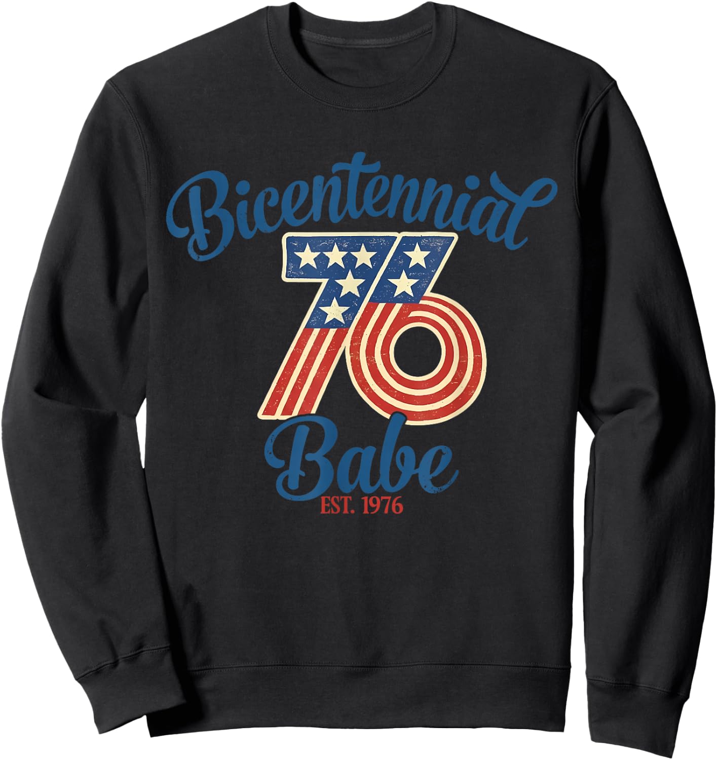 Bicentennial 1976 50 Years Old 50th Birthday American Flag Sweatshirt - Sweatshirt | Black