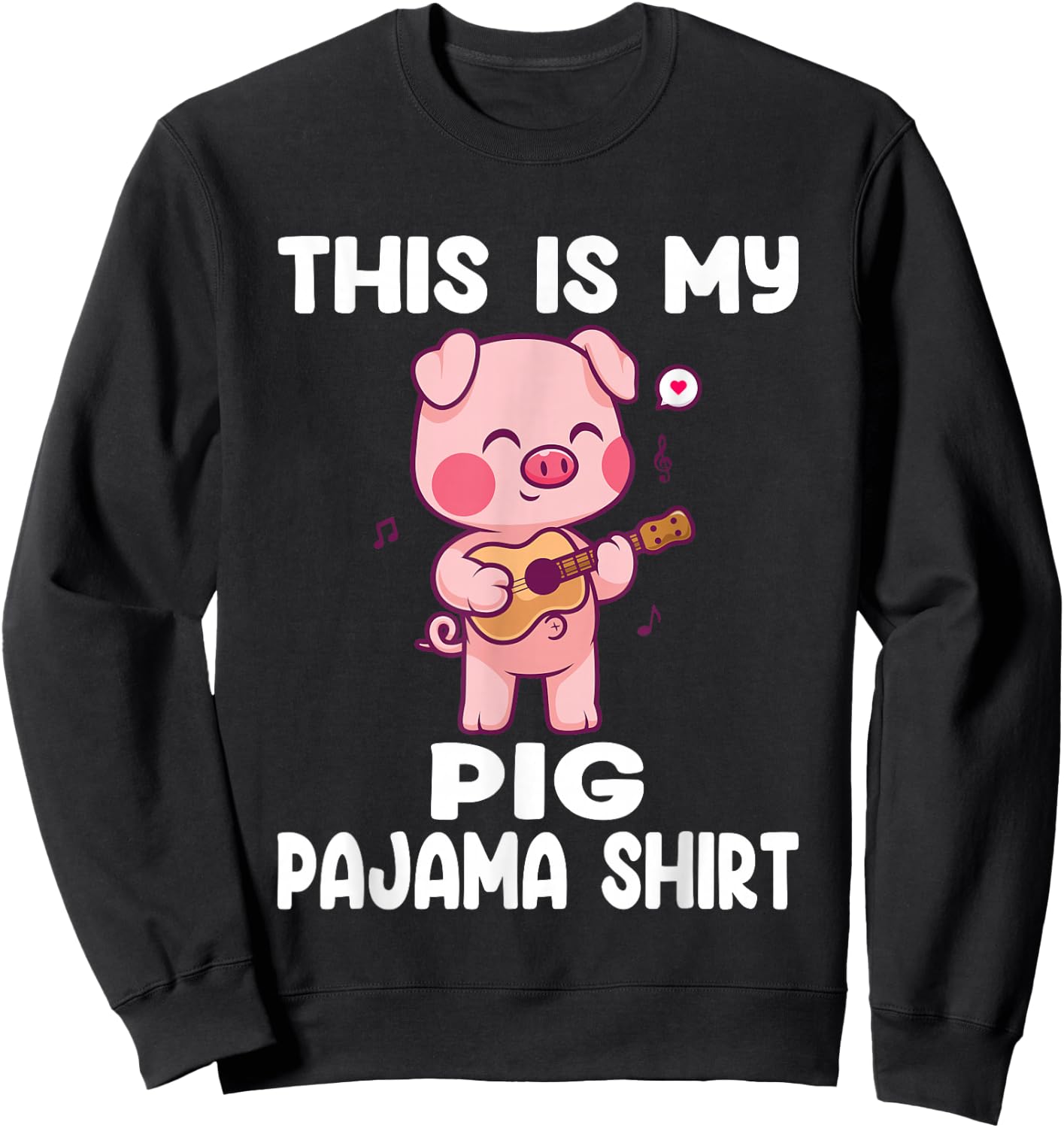 My Pig Pajama Shirt Women Pig Pjs Cute Pig Stuff Farmer Girl Sweatshirt - Sweatshirt | Black
