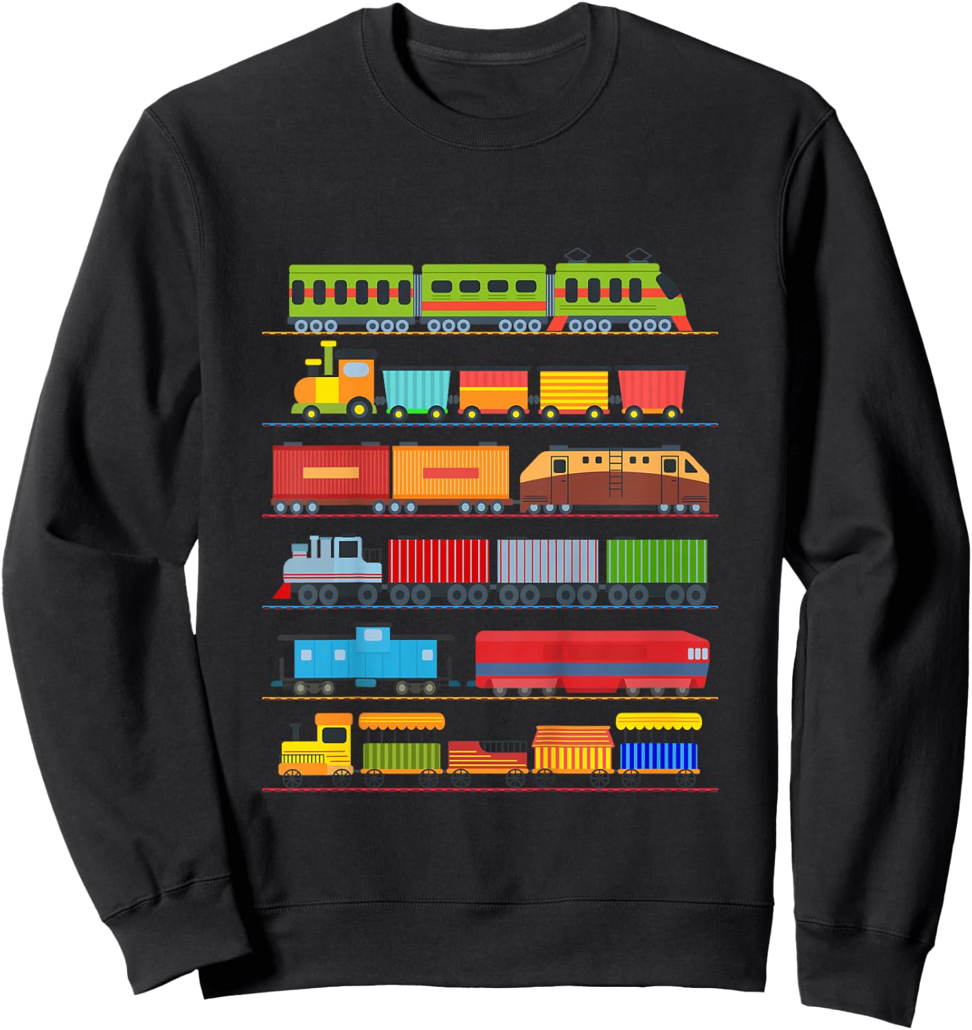 Children's Trains Railway Locomotive Children's Pyjamas Costume Boys Train , black Sweatshirt - Sweatshirt | Black