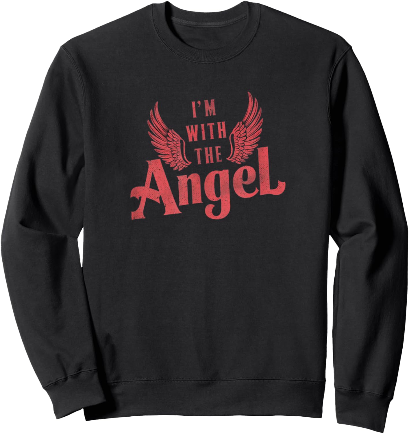I'm With the Angel Funny Couples Halloween Sweatshirt - Sweatshirt | Black