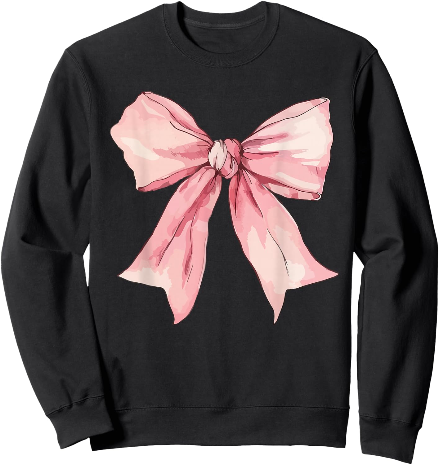 Cute Pink Coquette Bow Girls Pink Coquette Bow Sweatshirt - Sweatshirt | Black