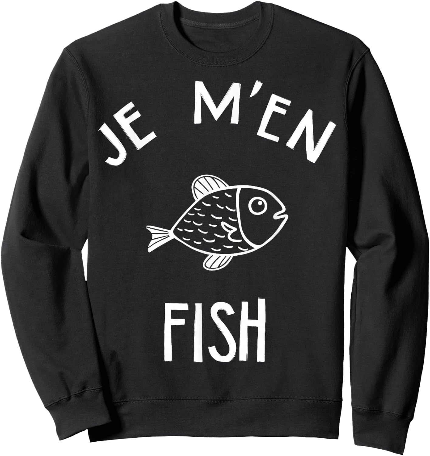 Je M'en Fish , Black, S Sweatshirt - Sweatshirt | Black