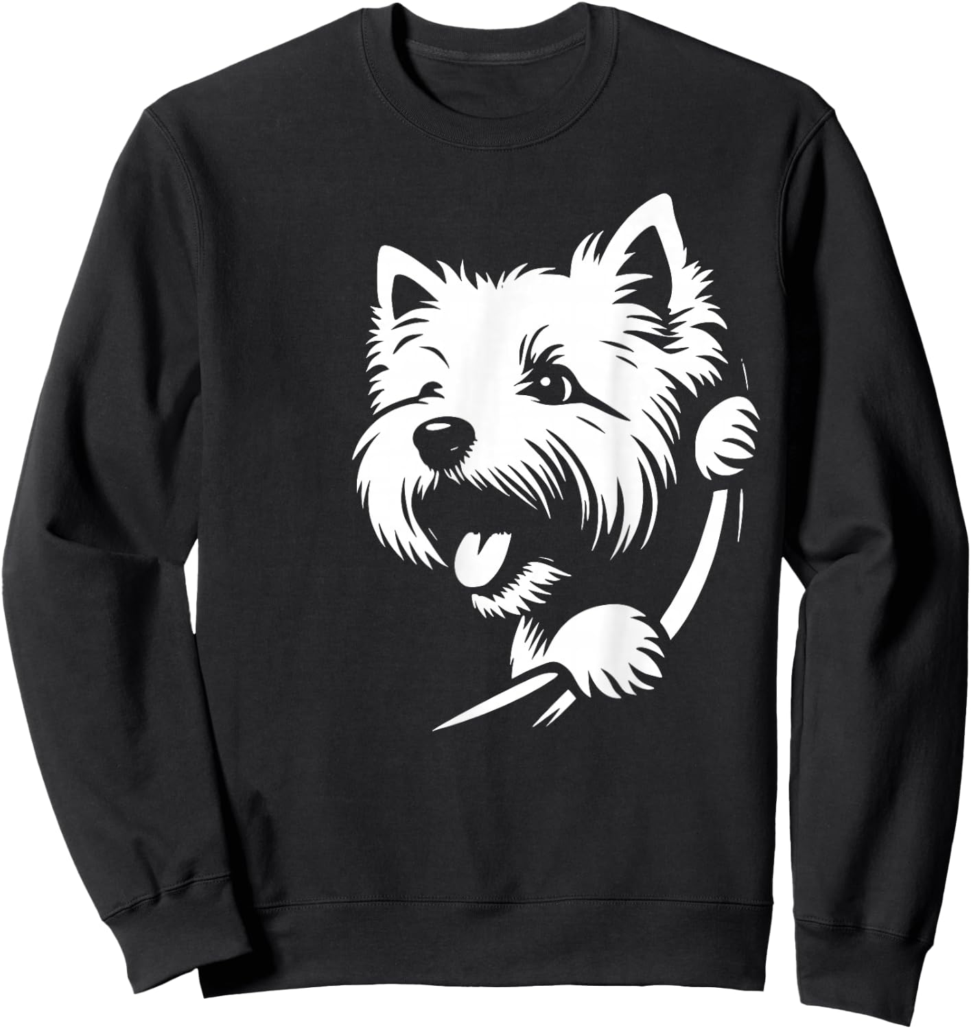 West Highland White Terrier spähender Hund Westie Design Sweatshirt - Sweatshirt | Black