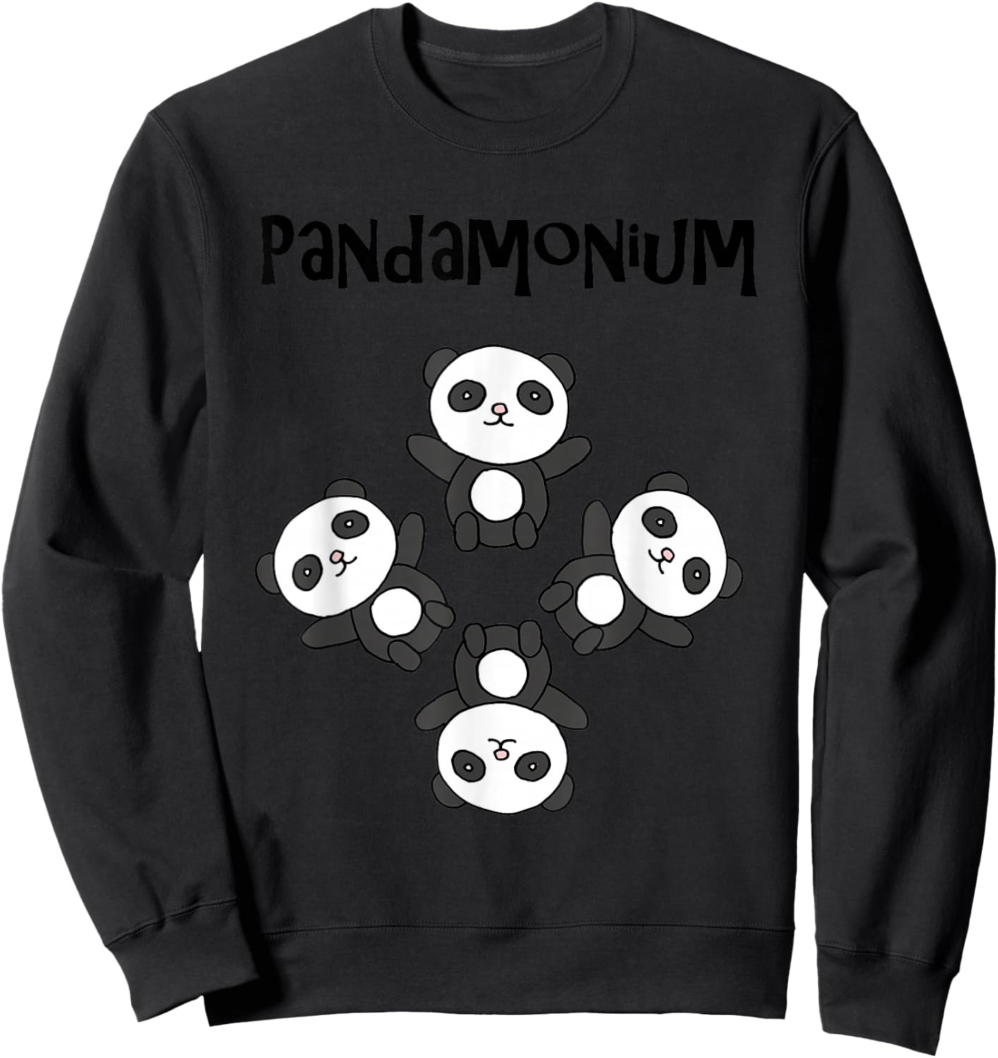 Funny Panda Bear Cartoon Smile Tea Tank Sweatshirt - Sweatshirt | Black