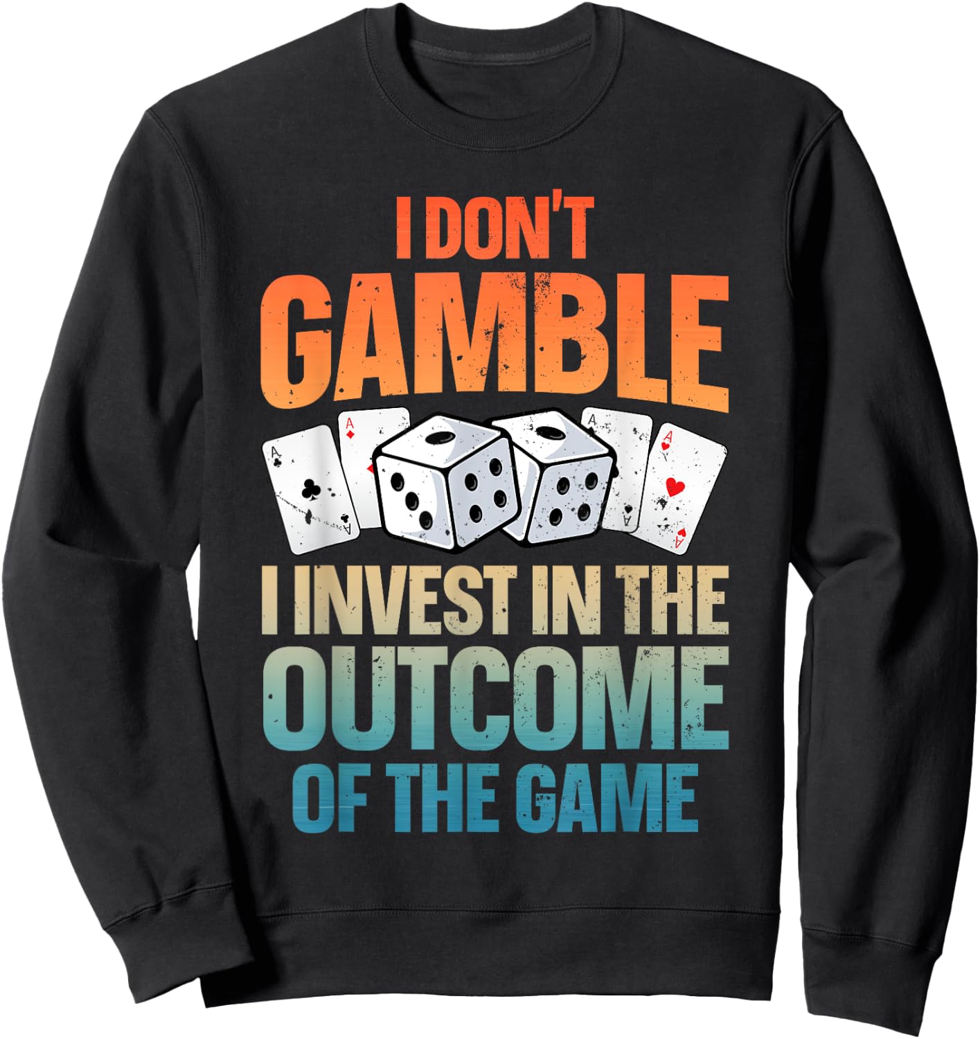 Funny Gambling Art Women Casino Poker Player Gambler Sweatshirt - Sweatshirt | Black