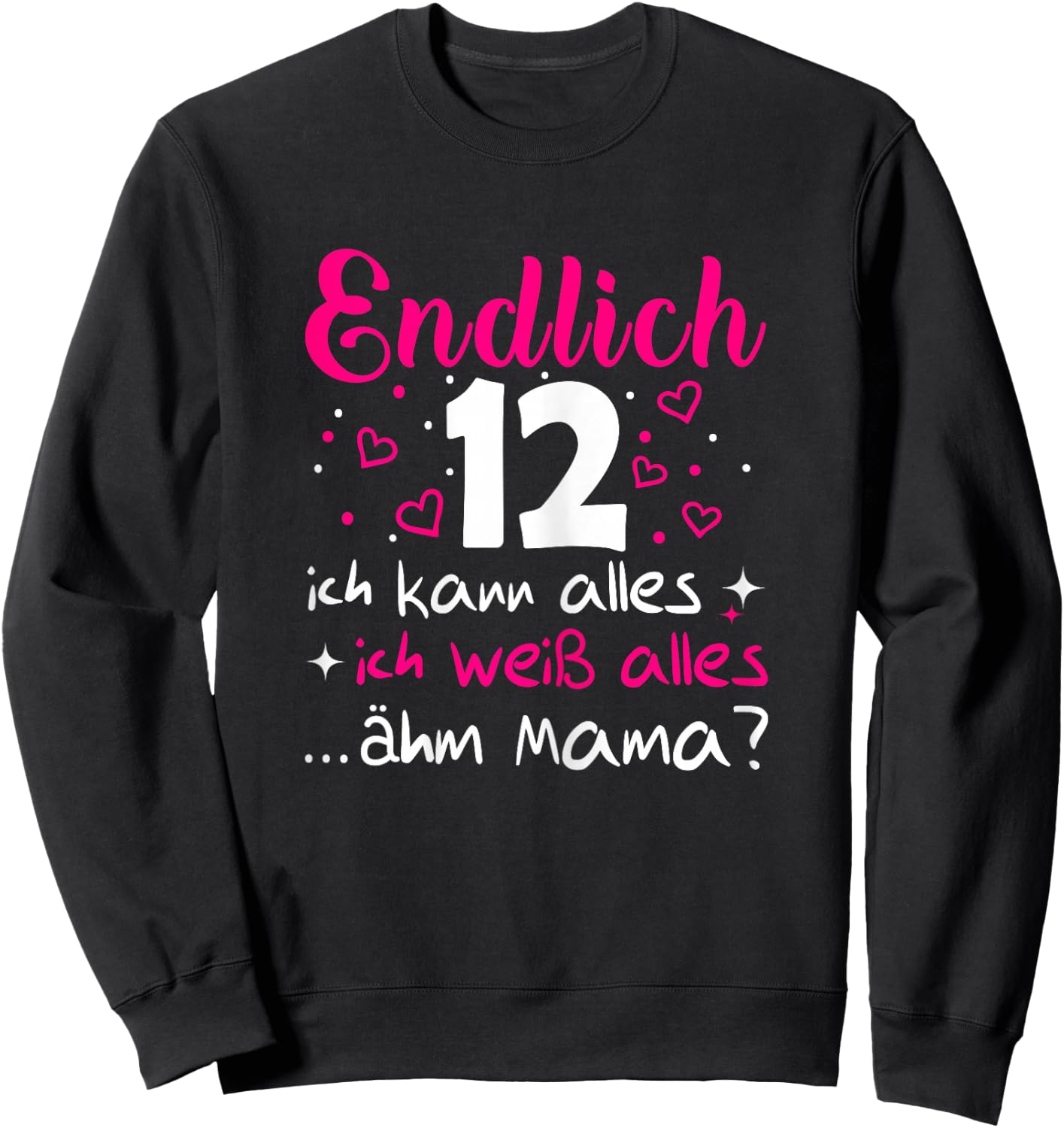 12th Birthday Girl Finally 12 Years , black Sweatshirt - Sweatshirt | Black
