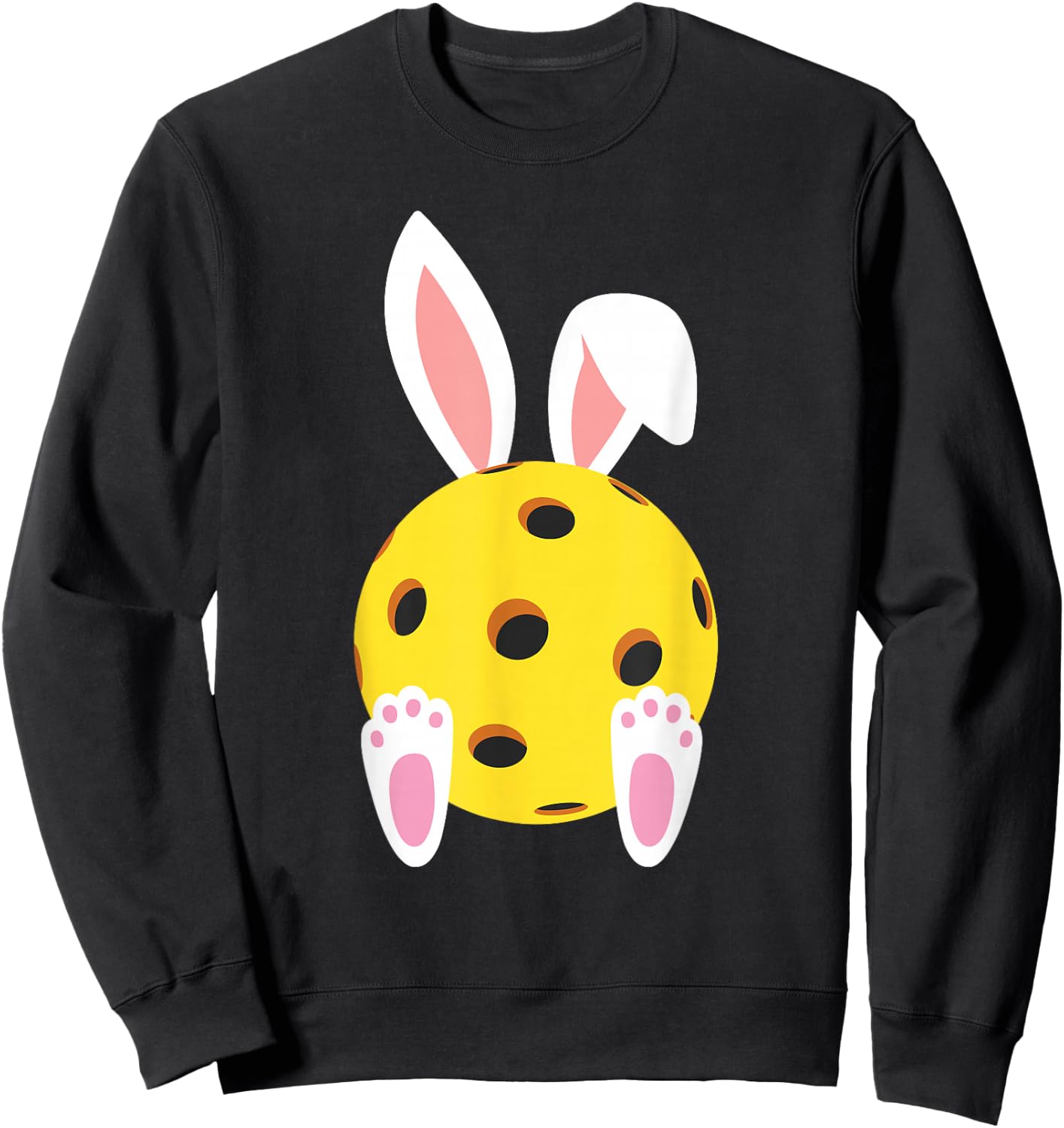 Easter Bunny Pickleball Funny Easter Rabbit Sweatshirt - Sweatshirt | Black