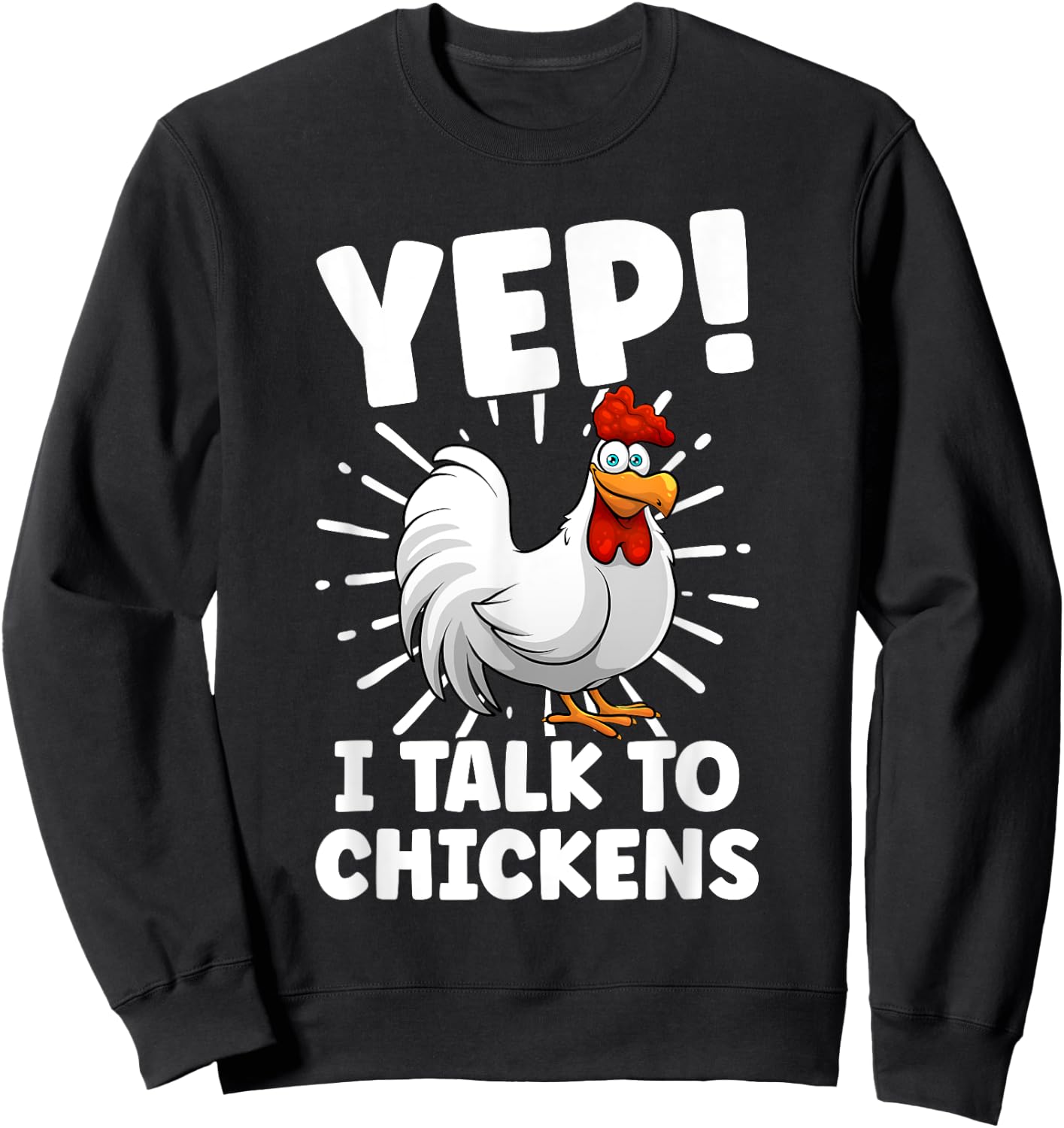 Funny Chicken Art Women Rooster Flock Chicken Farmer Sweatshirt - Sweatshirt | Black