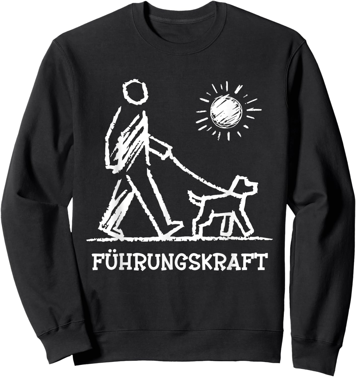 Leadership Funny Dog Sayings with Print Men's Dog , black Sweatshirt - Sweatshirt | Black