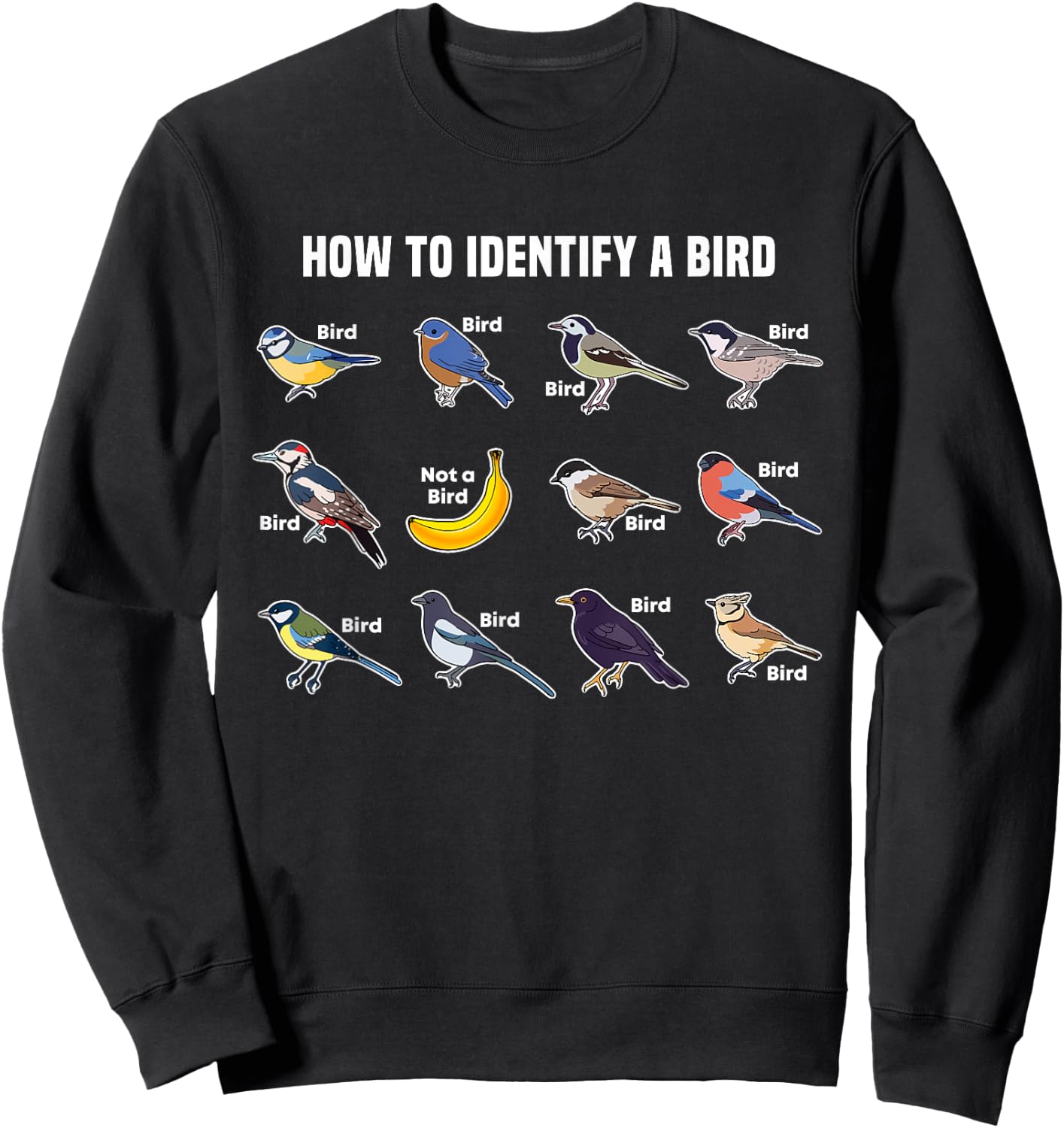 Funny Bird Watcher How To Identify a Bird Unique Birder Gift Sweatshirt - Sweatshirt | Black