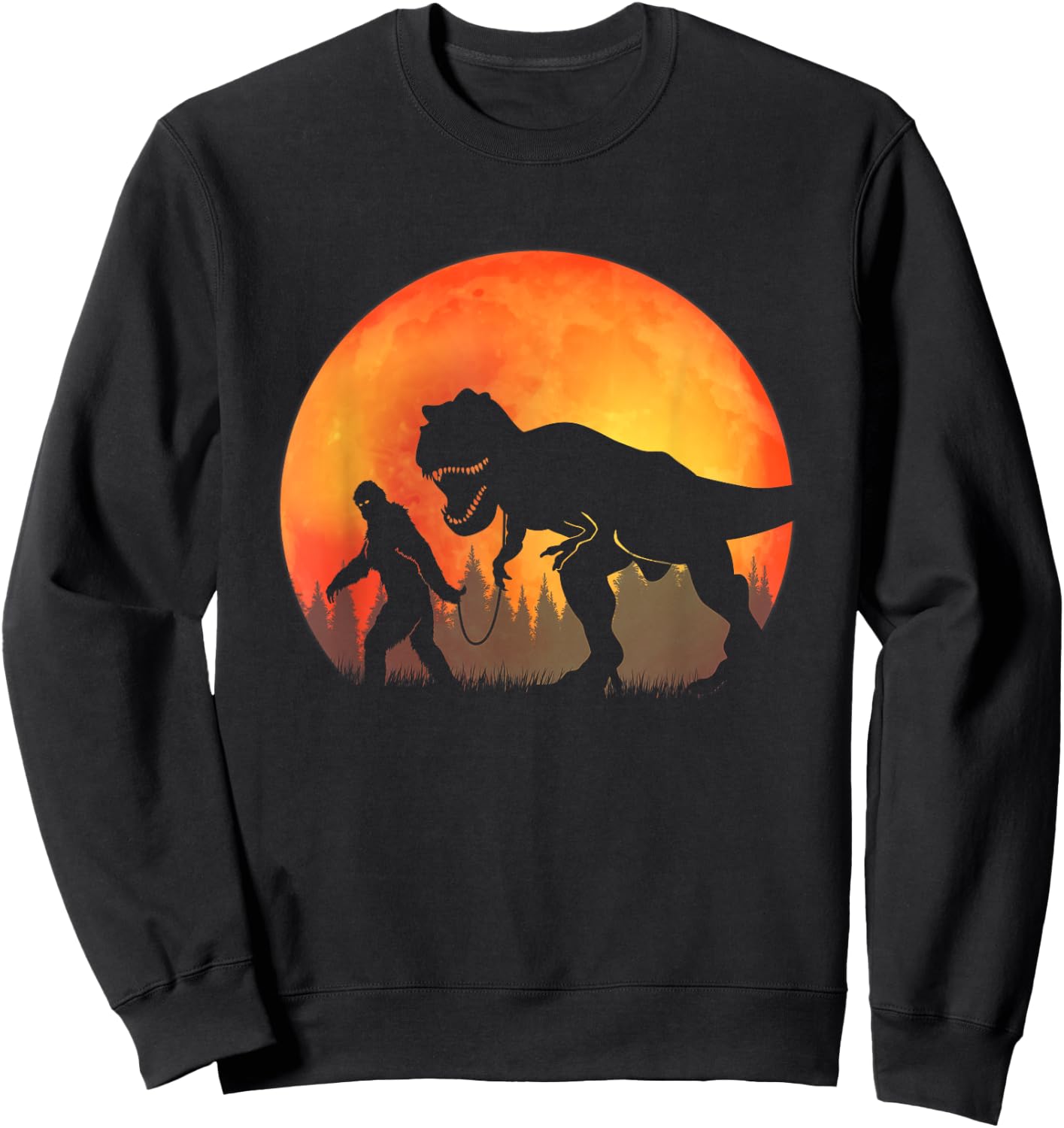 Bigfoot Dinosaur - Bigfoot and TRex Sweatshirt - Sweatshirt | Black