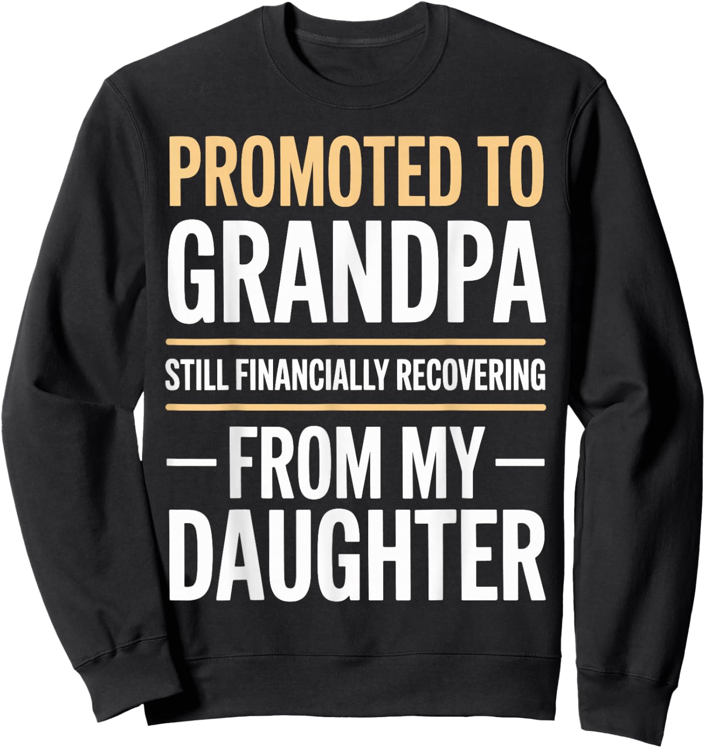 Promoted to Grandpa Financially Recovering from Daughter Sweatshirt - Sweatshirt | Black