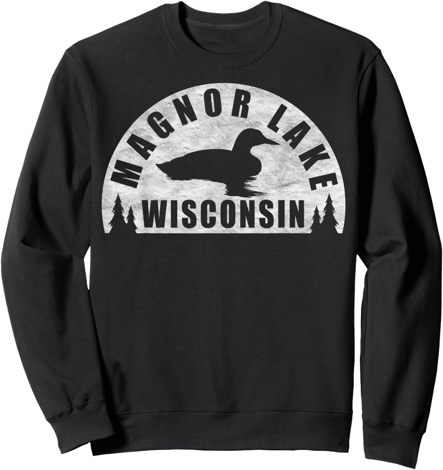 Magnor Lake Northern Wisconsin Loon Sweatshirt - Sweatshirt | Black