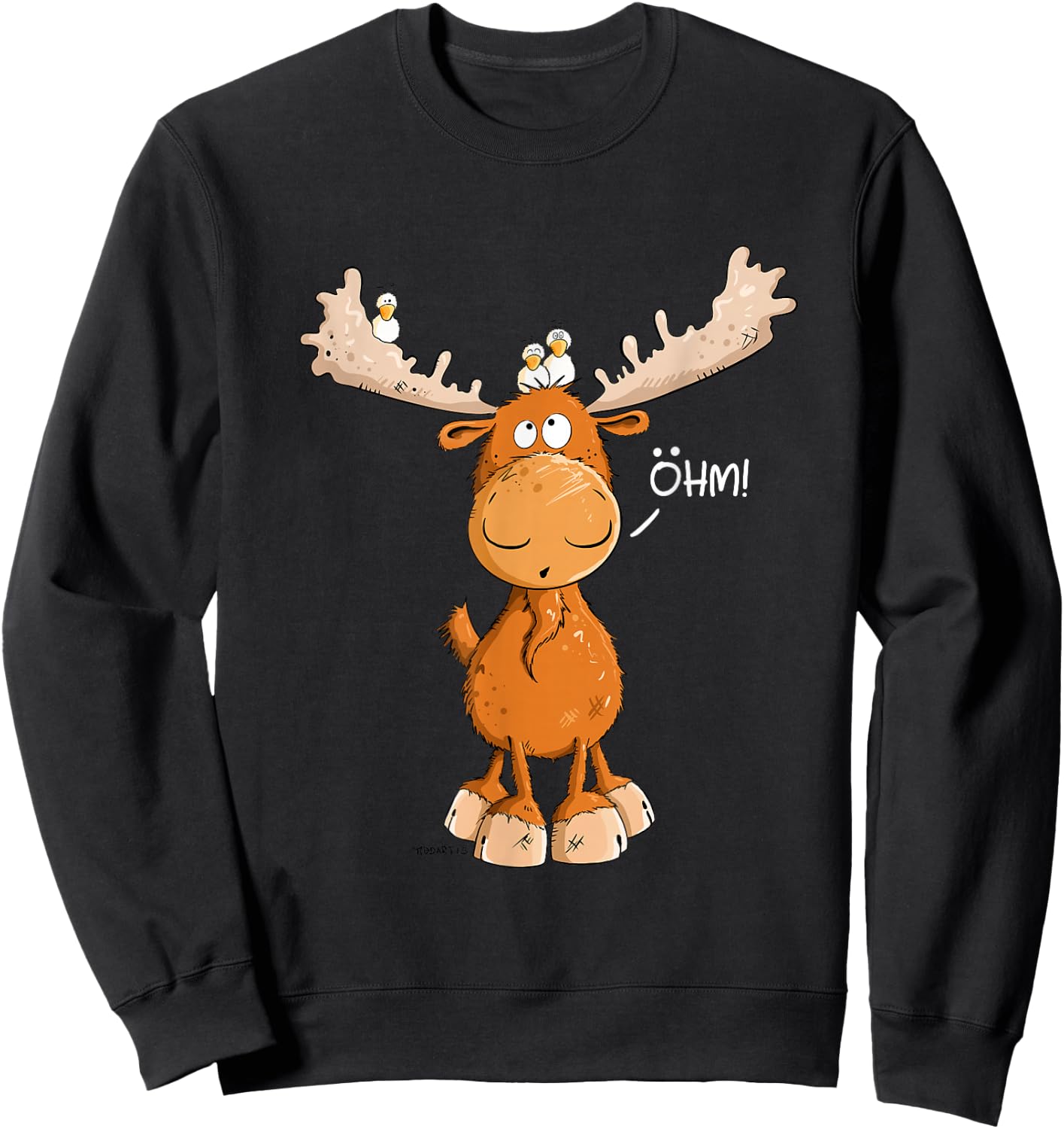 Öhm Elk I Deer Reindeer Forest Animal , black Sweatshirt - Sweatshirt | Black