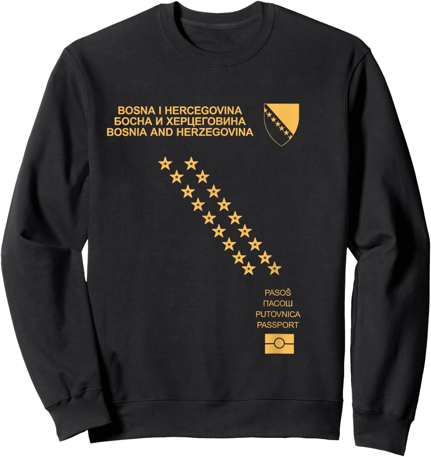 Bosnien Geschenke Ljiljan SFRJ Bosna Flagge Wappen Sweatshirt - Sweatshirt | Black