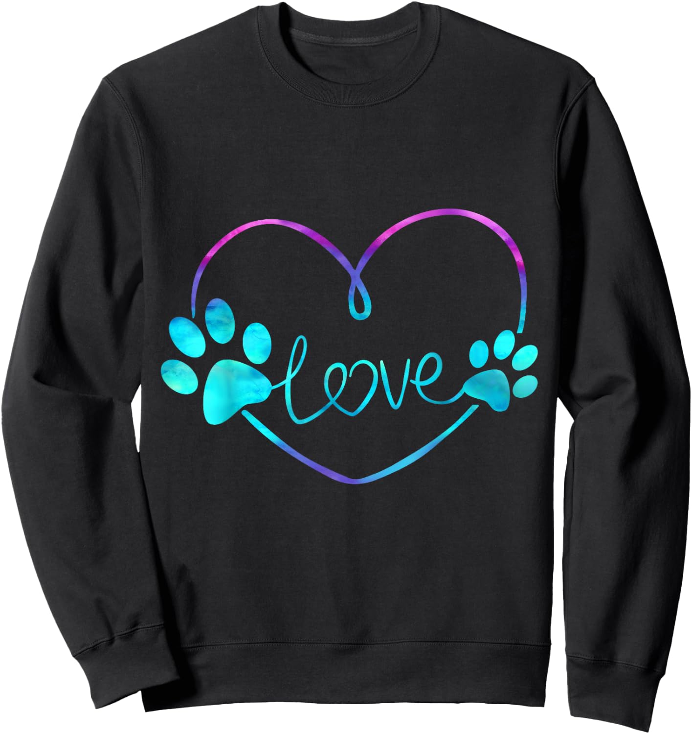 Purple and Teal Dogs with Two Paws , Black, S Sweatshirt - Sweatshirt | Black