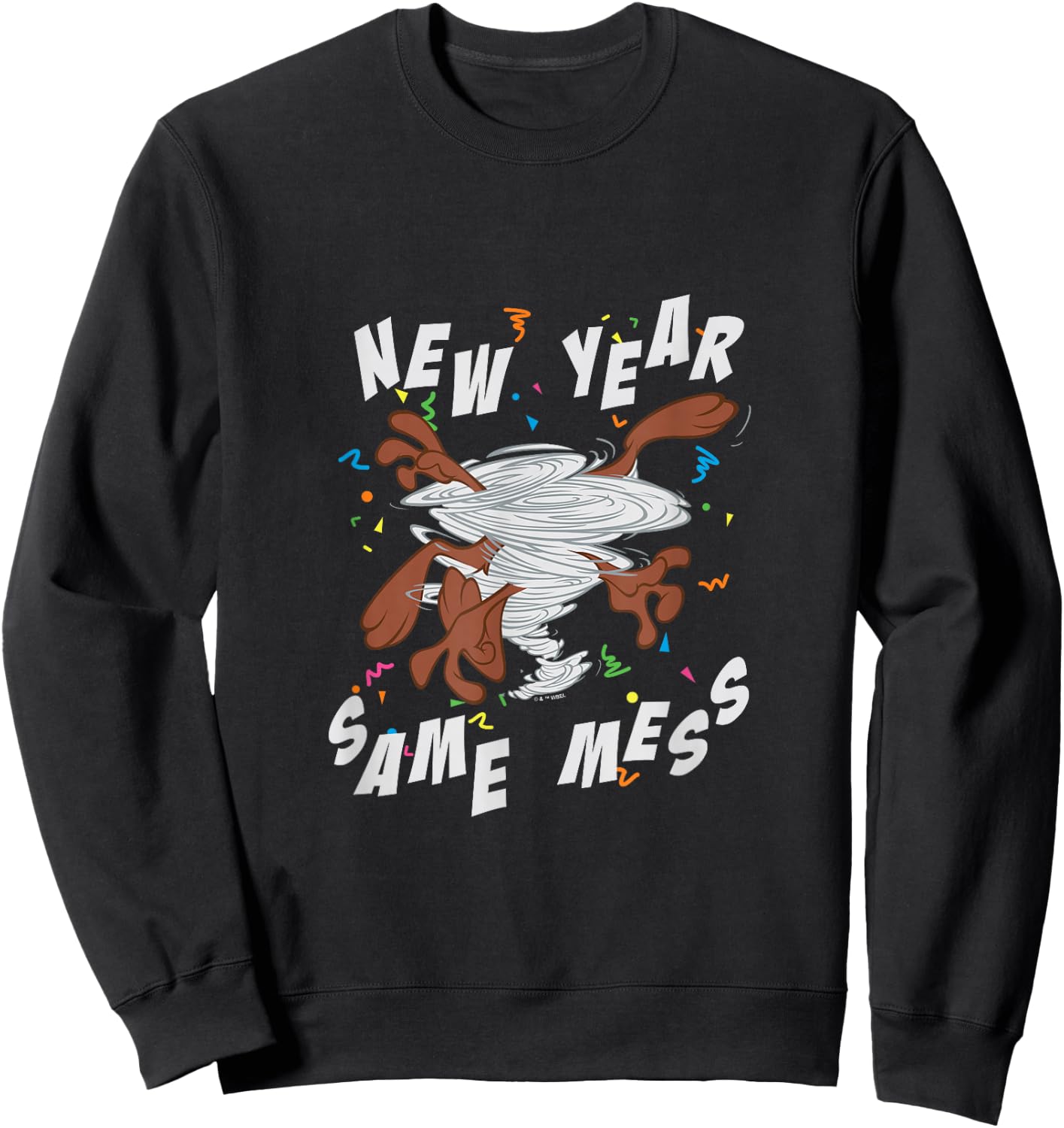 Looney Tunes New Year Same Mess With Taz Sweatshirt - Sweatshirt | Black