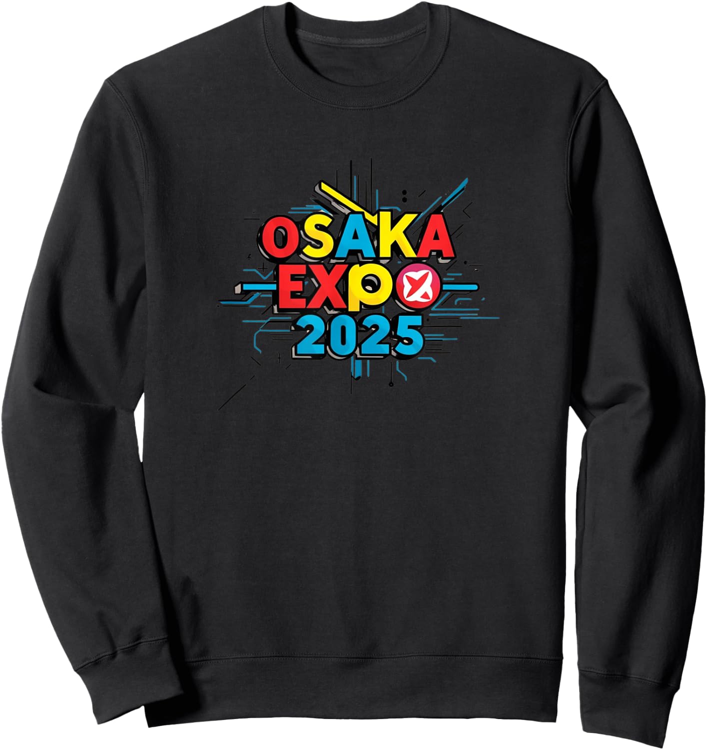 Osaka World Expo Kansai Expo 2025 Commemorative Goods Souvenirs Clothing Gift Men Women Large Size Book , Black, S Sweatshirt - Sweatshirt | Black