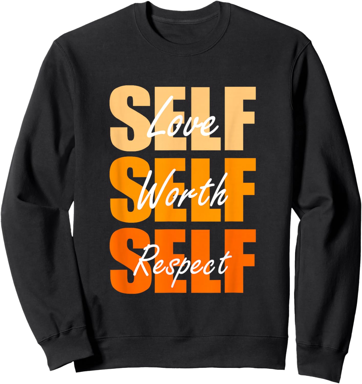 Orange Self-ish X 3 Orange Color Graphic Orange Vibes Only Sweatshirt - Sweatshirt | Black