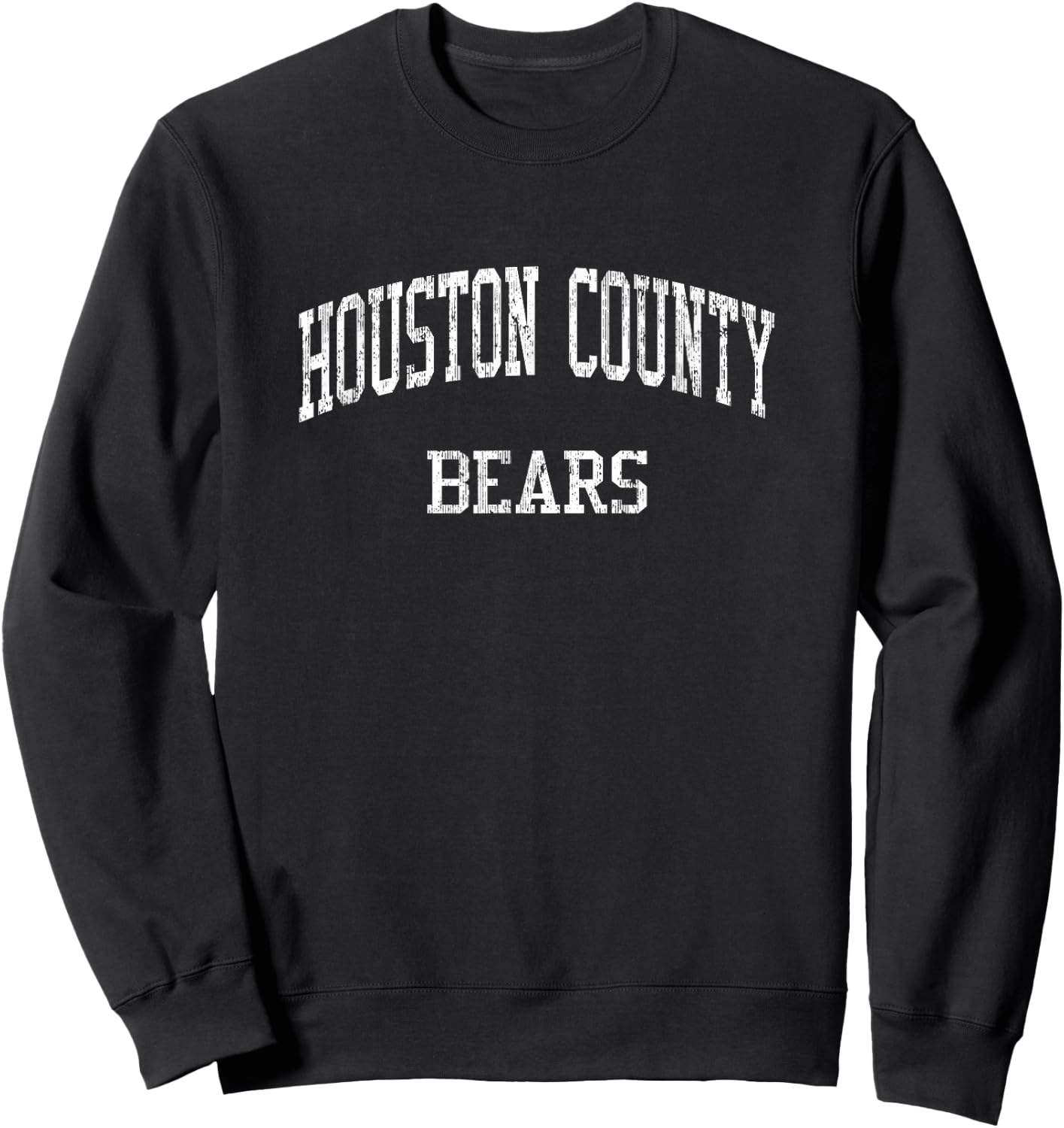Houston County High School HS Warner Robins GA Vintage Sport Sweatshirt - Sweatshirt | Black