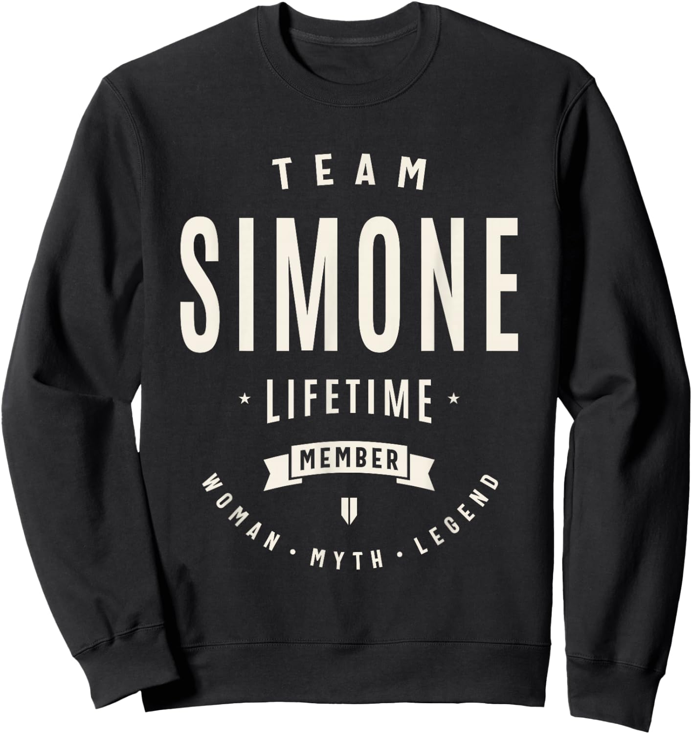 Team Simone Lifetime Member Funny Name Simone Sweatshirt - Sweatshirt | Black