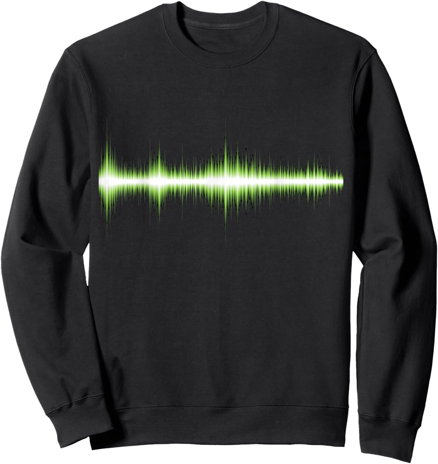 Green Audio Waveform T Shirt - Audio Engineer Sweatshirt - Sweatshirt | Black