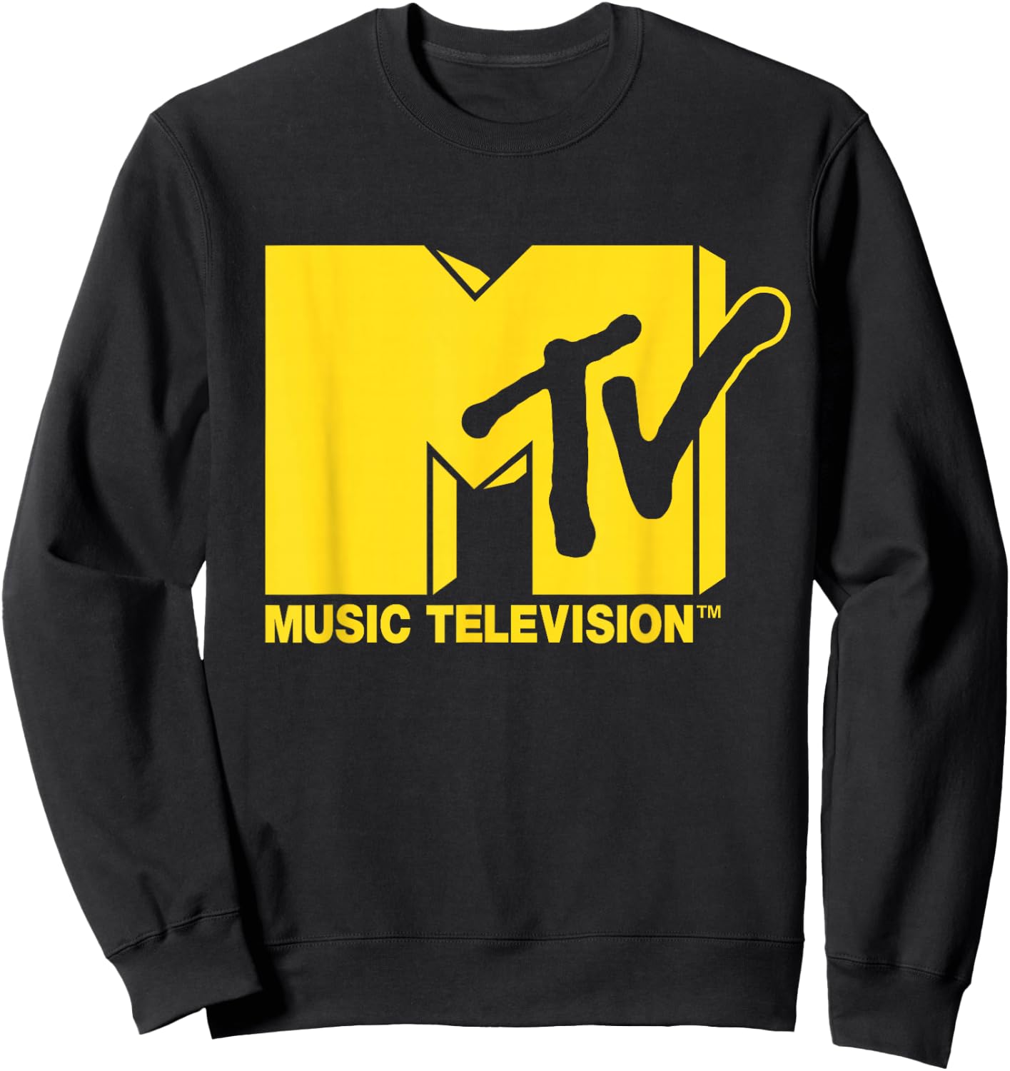 MTV - Classic Yellow Logo Sweatshirt - Sweatshirt | Black