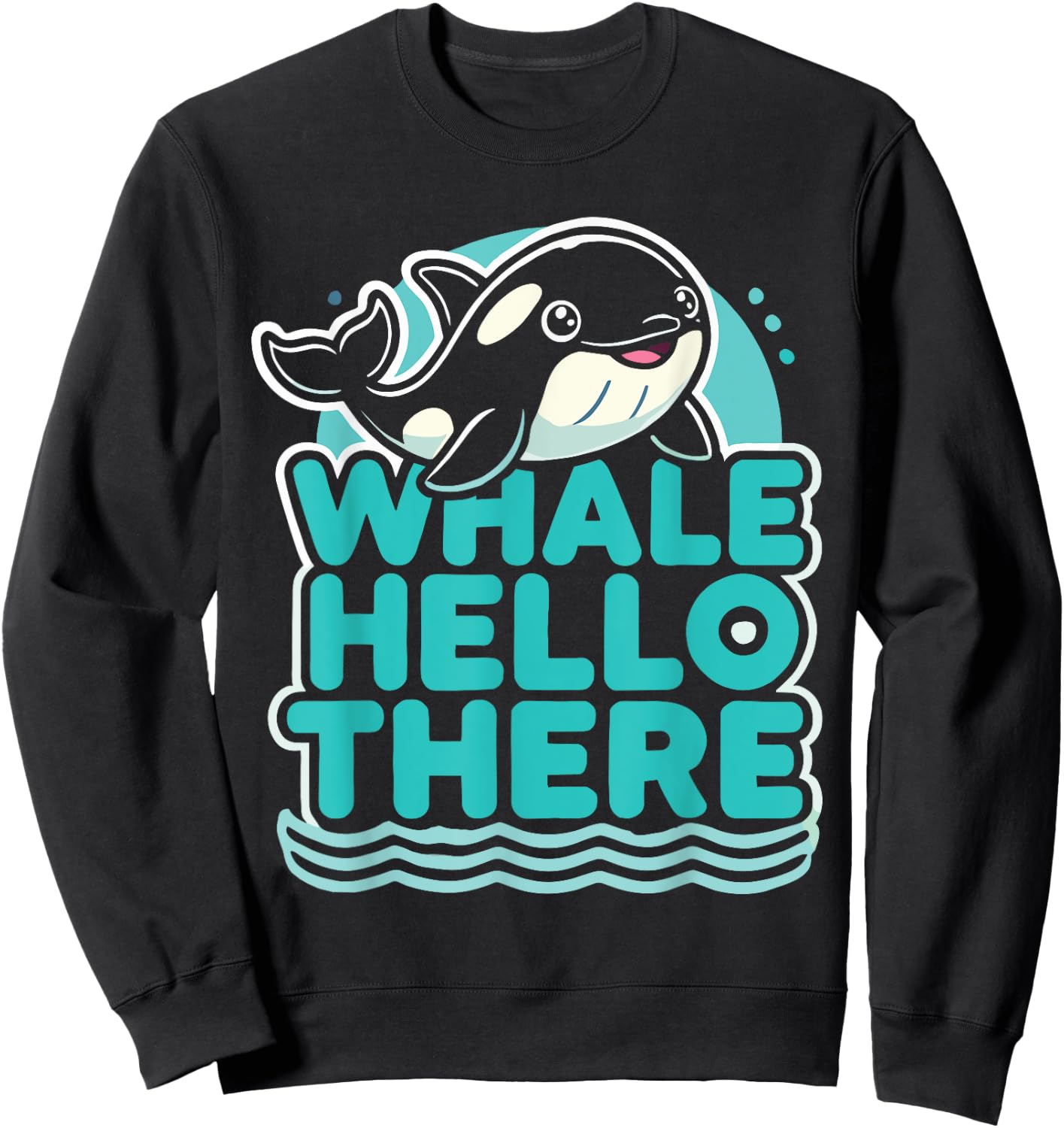 Orca Whale Hello There Kids Orca Sweatshirt - Sweatshirt | Black