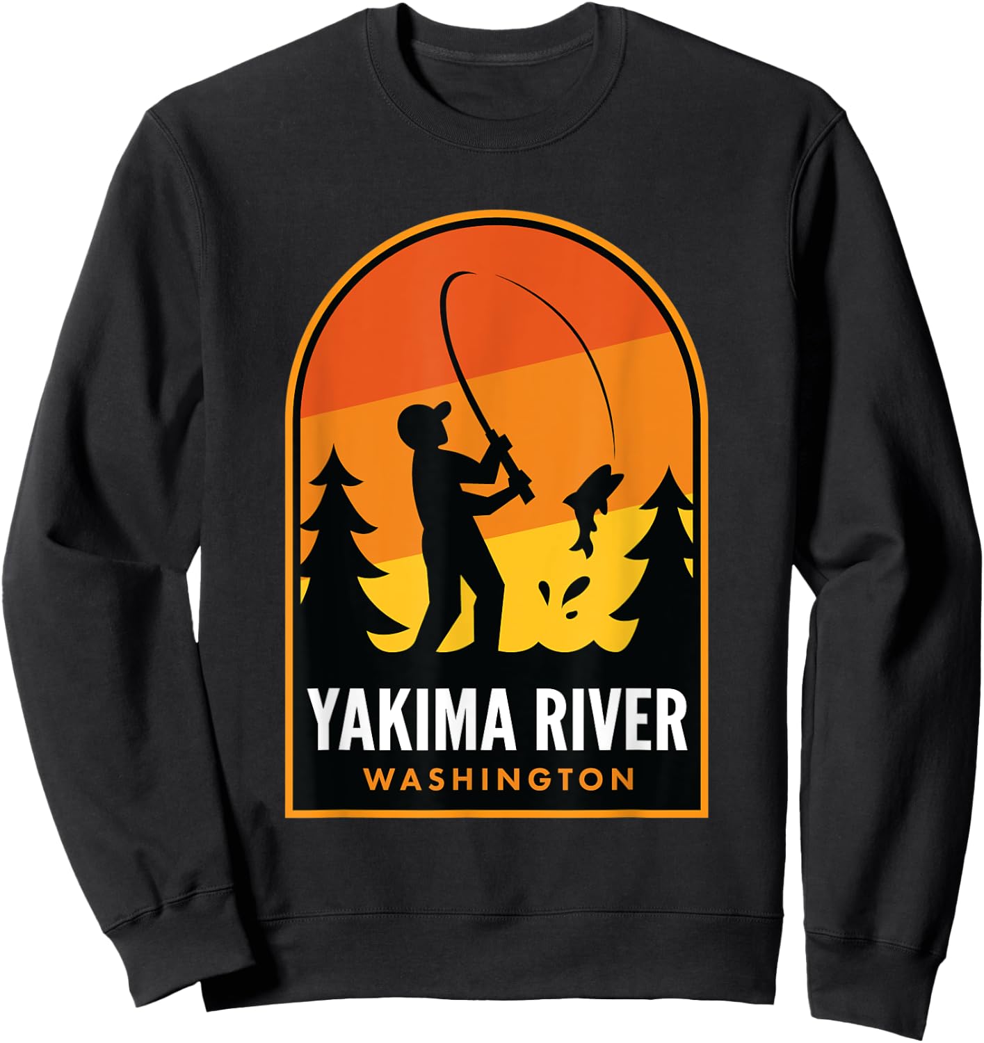 Yakima River Washington Fishing Sweatshirt - Sweatshirt | Black