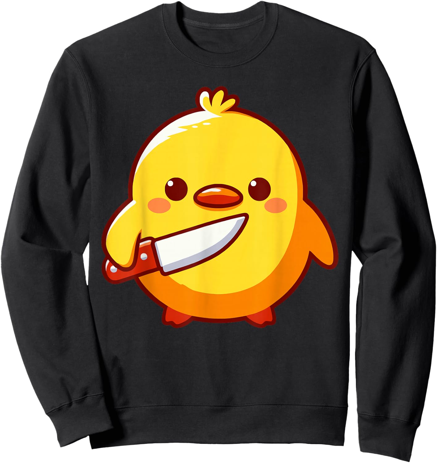 Duck with Knife Meme Chick with Knife Sweatshirt - Sweatshirt | Black