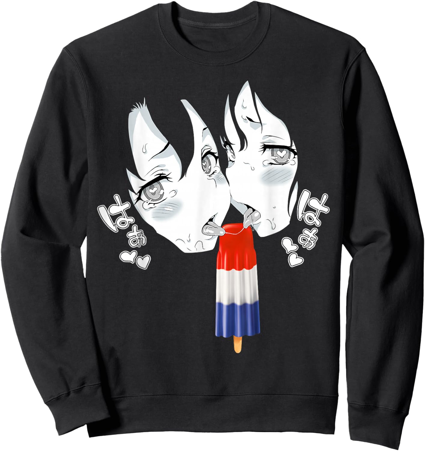 Ahegao Face Anime Manga Hentai Popsicle Apparel Sweatshirt - Sweatshirt | Black