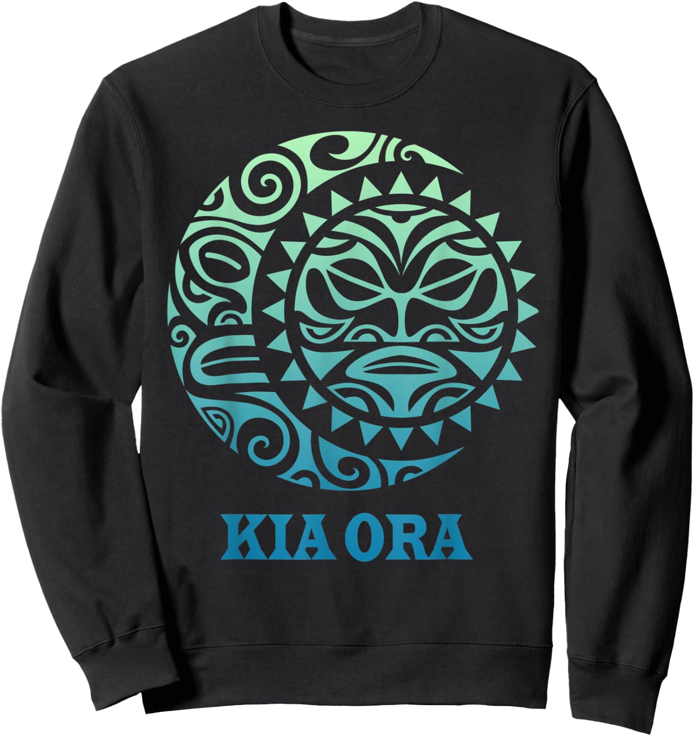 Neuseeland Sonne Mond Kia Ora Kultur Sonne Mond Symbol Haka Sweatshirt - Sweatshirt | Black
