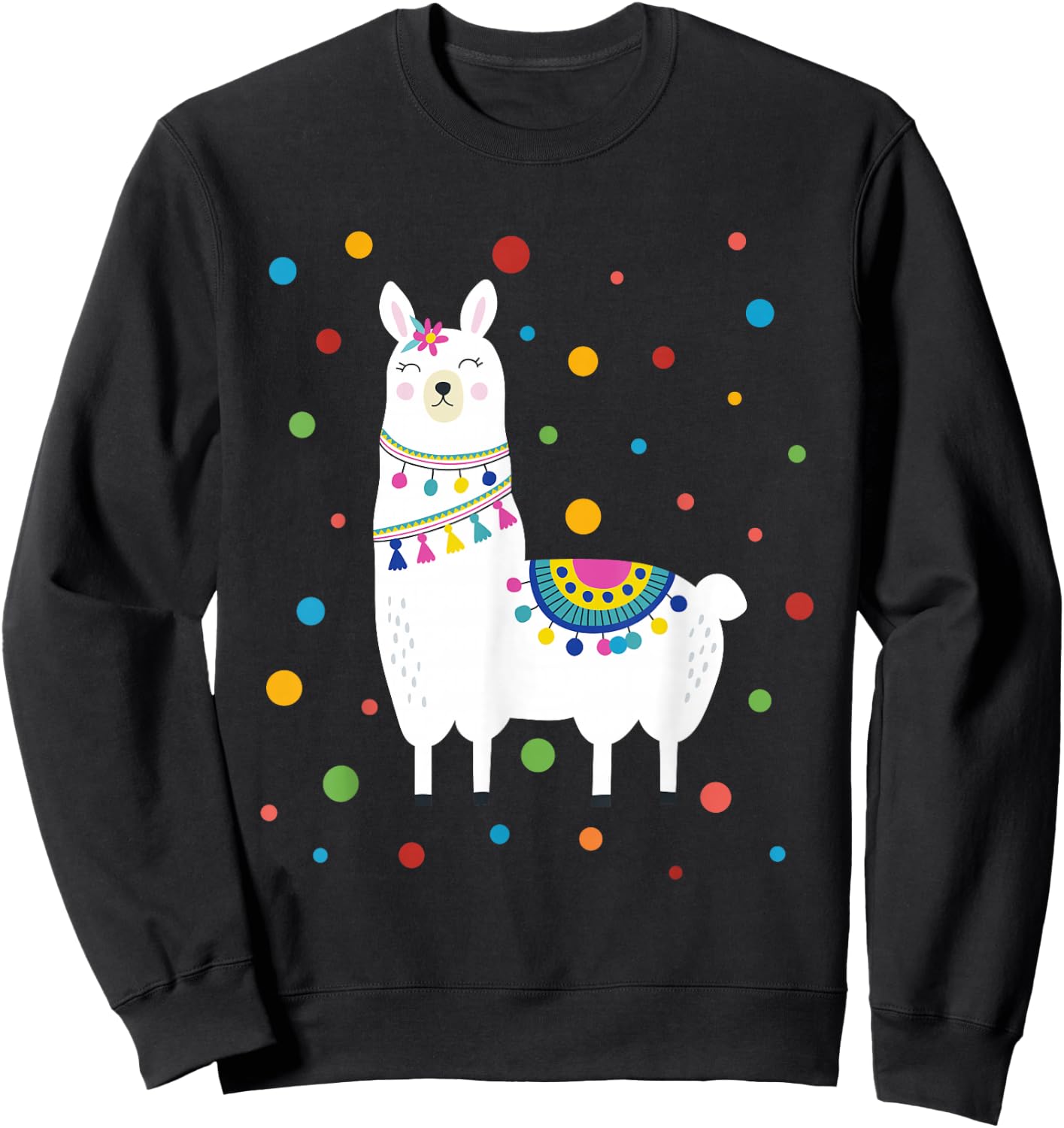 Dot Day Shirt Polka Dots Llama Kids Boys Girls Youths Sweatshirt - Sweatshirt | Black