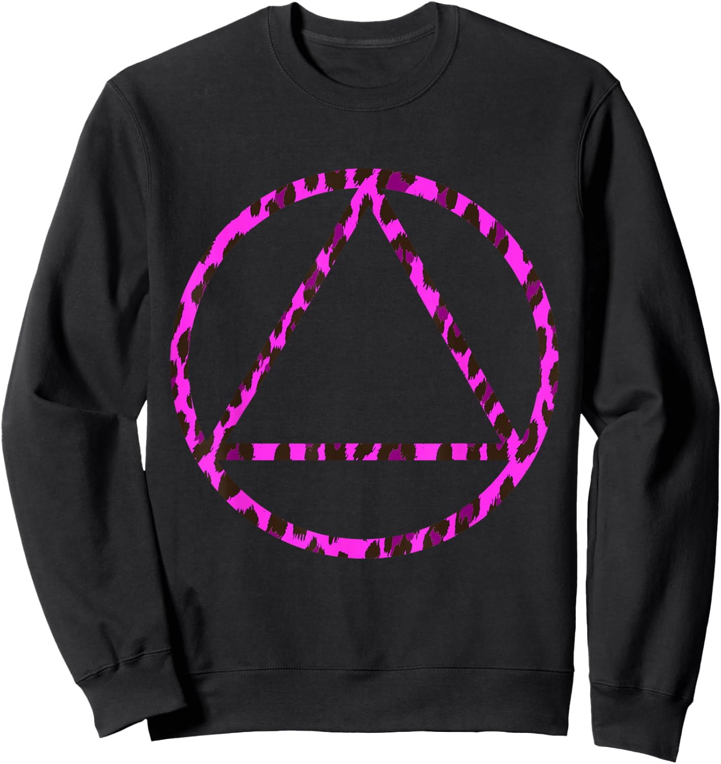 Sobriety Leopard Sober Alcoholic Abstinence AA Support Sweatshirt - Sweatshirt | Black