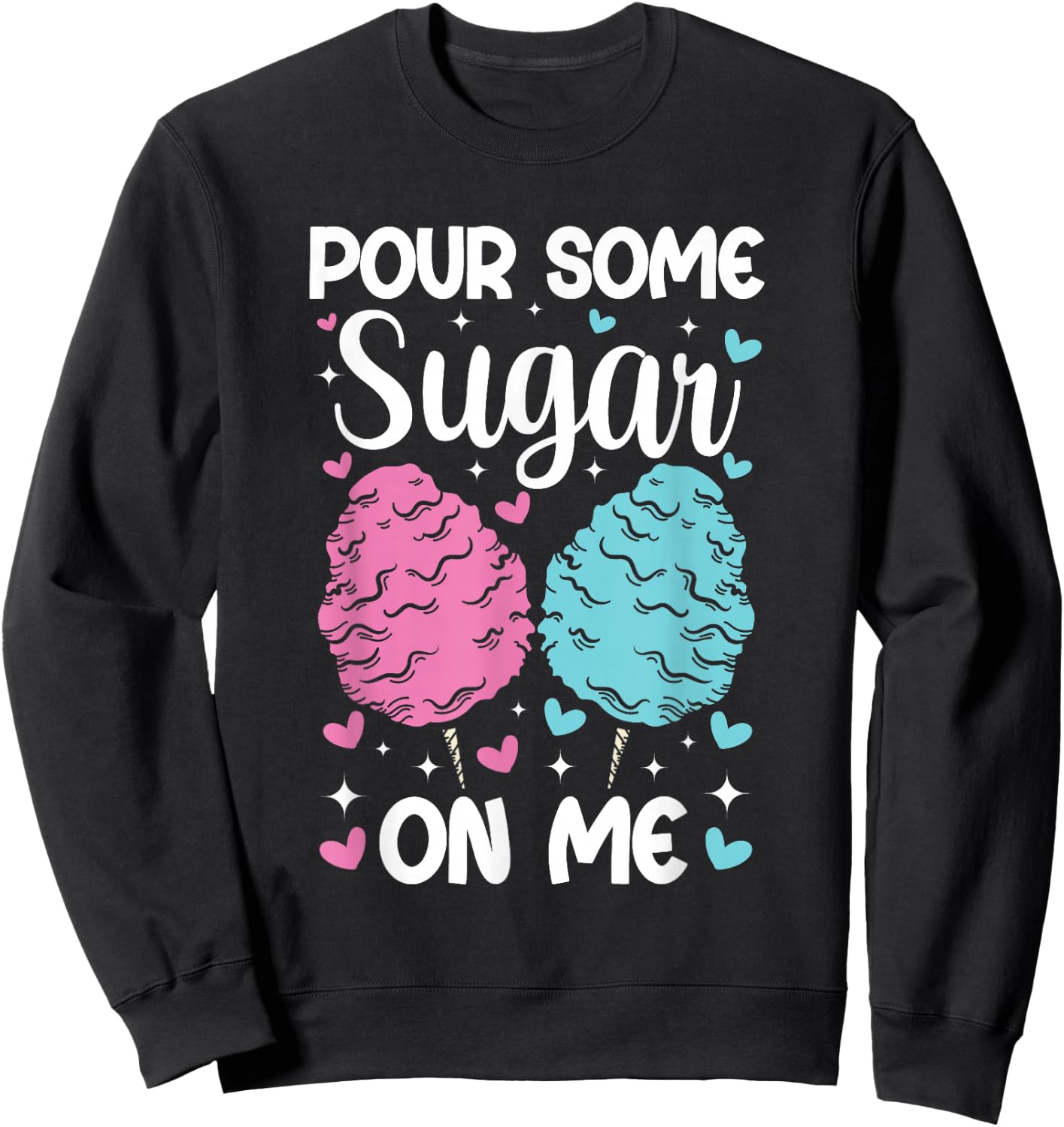 Pour Some Sugar On Me Funny Cotton Candy Patch Sweet Kids Sweatshirt - Sweatshirt | Black