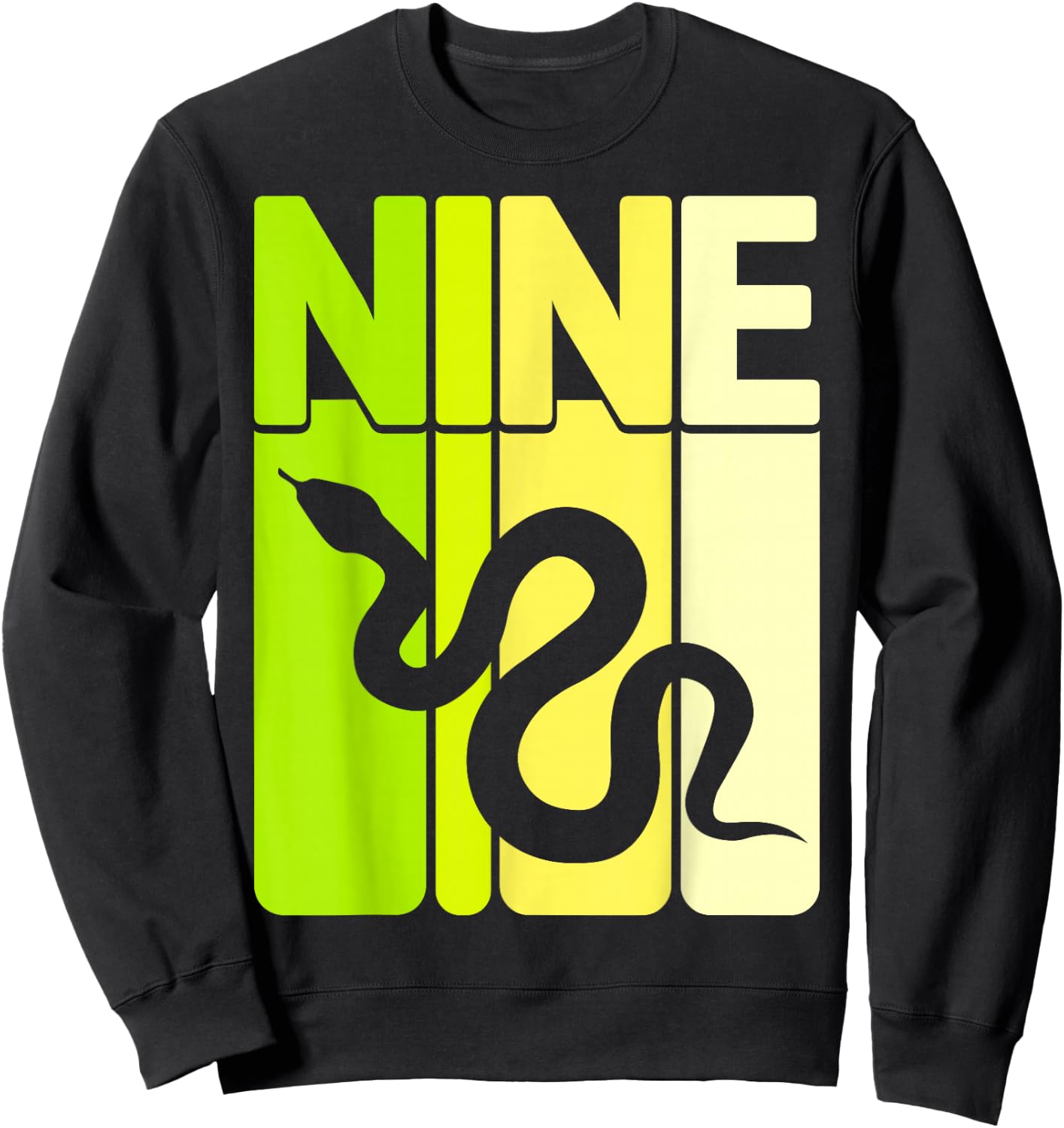 9th Birthday Party Reptile Snake Lover Nine Year Old Kids Sweatshirt - Sweatshirt | Black