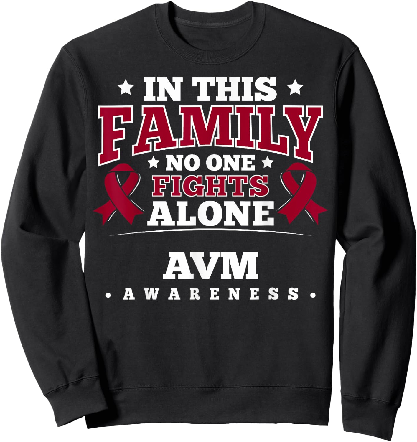 AV Malformation Awareness Ribbon AVM Survivor Sweatshirt - Sweatshirt | Black