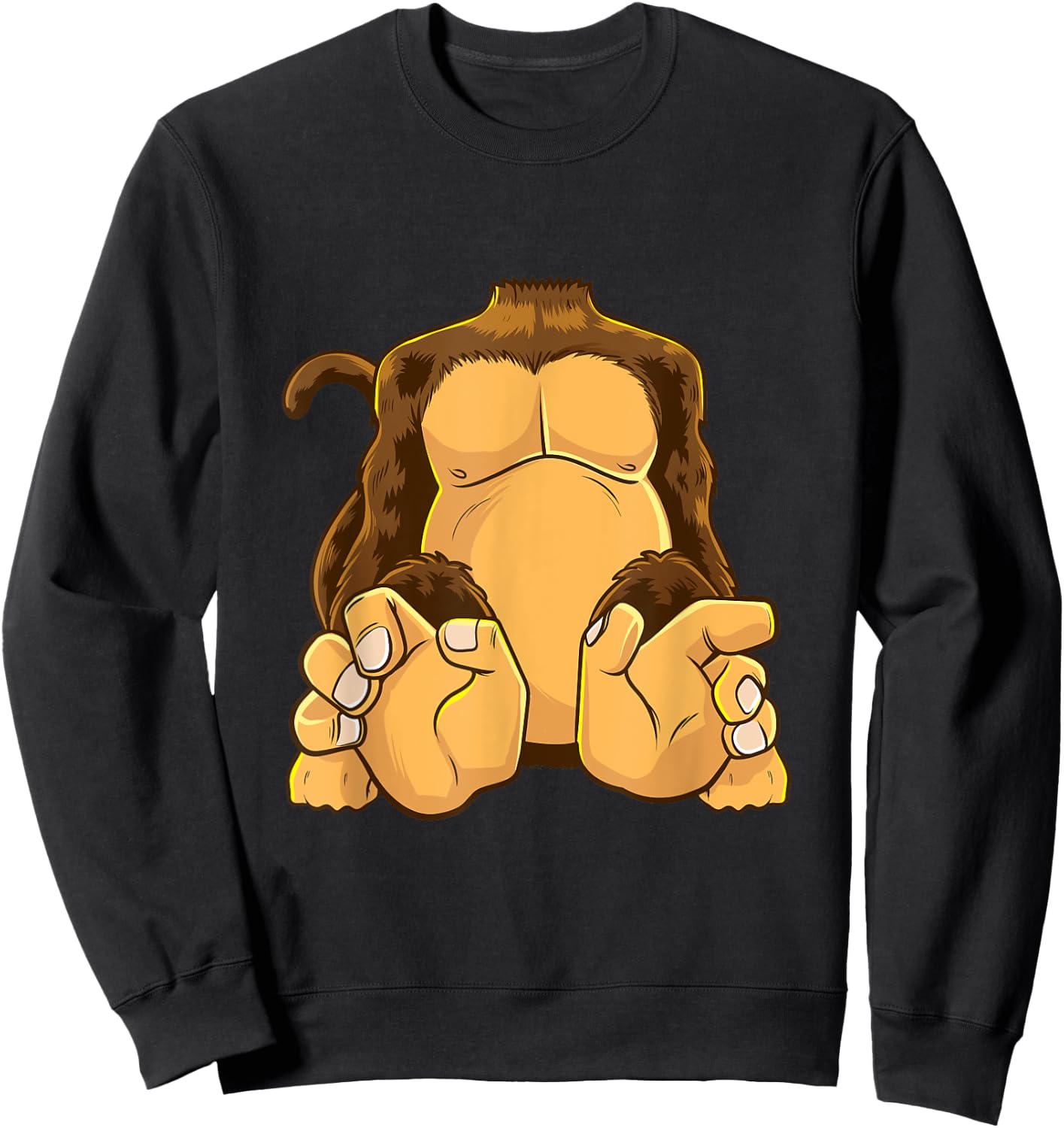 Monkey Body Costume Headless Chimpanzee Funny Ape Sweatshirt - Sweatshirt | Black