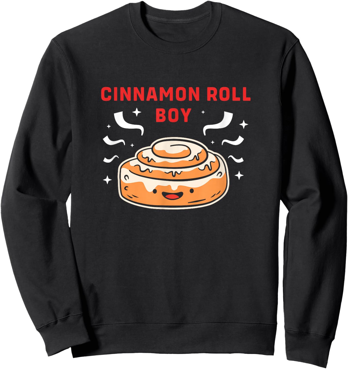 Cute Cinnamon Bread Lover Cinnamon Roll Boy Sweatshirt - Sweatshirt | Black