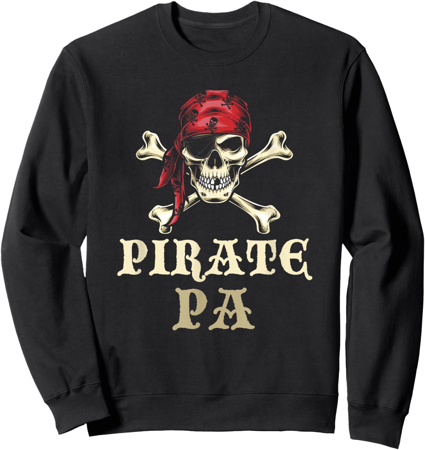 Pirate Pa Skull Matching Grandpa Halloween Costume Sweatshirt - Sweatshirt | Black